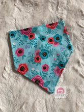 Load image into Gallery viewer, Aqua Floral Small Pet Bandanna
