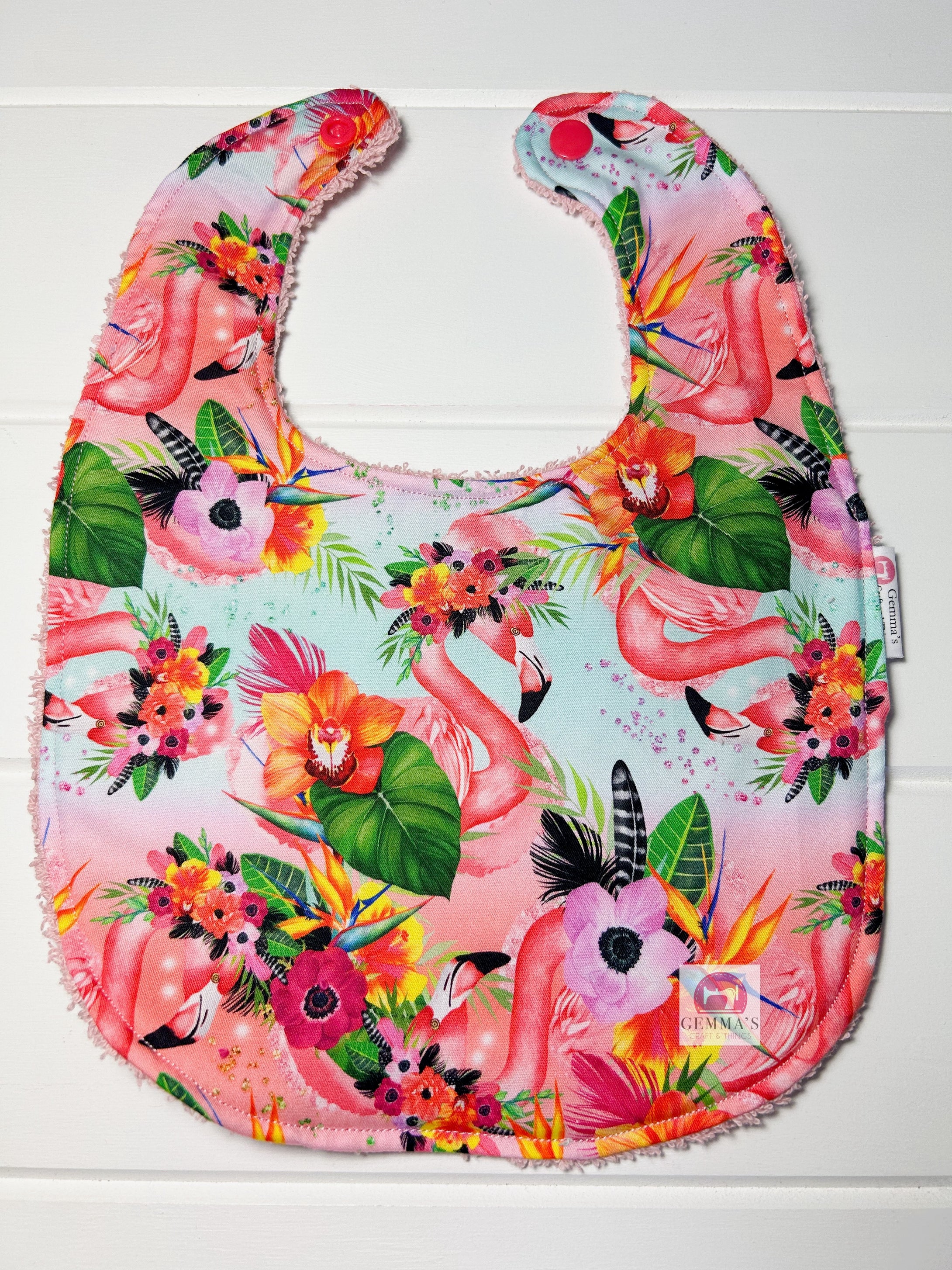 Rainbow Flamingo Feeding Bib