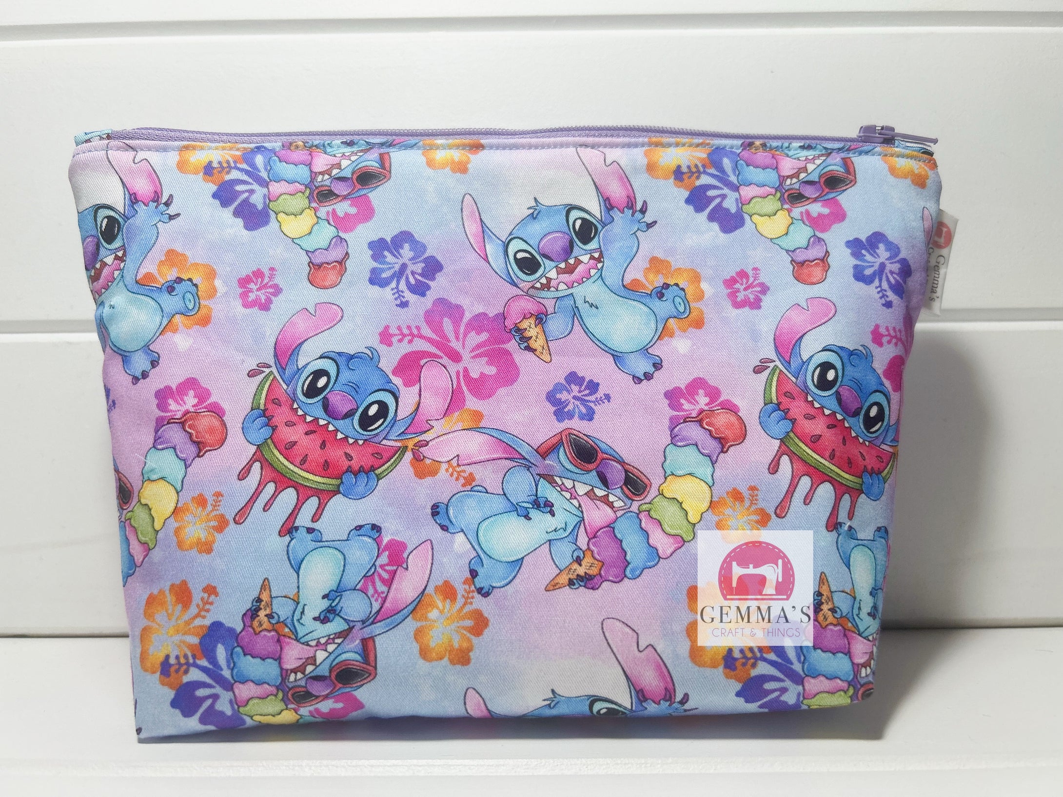 Tropical Blue Alien Zip Up Pouch