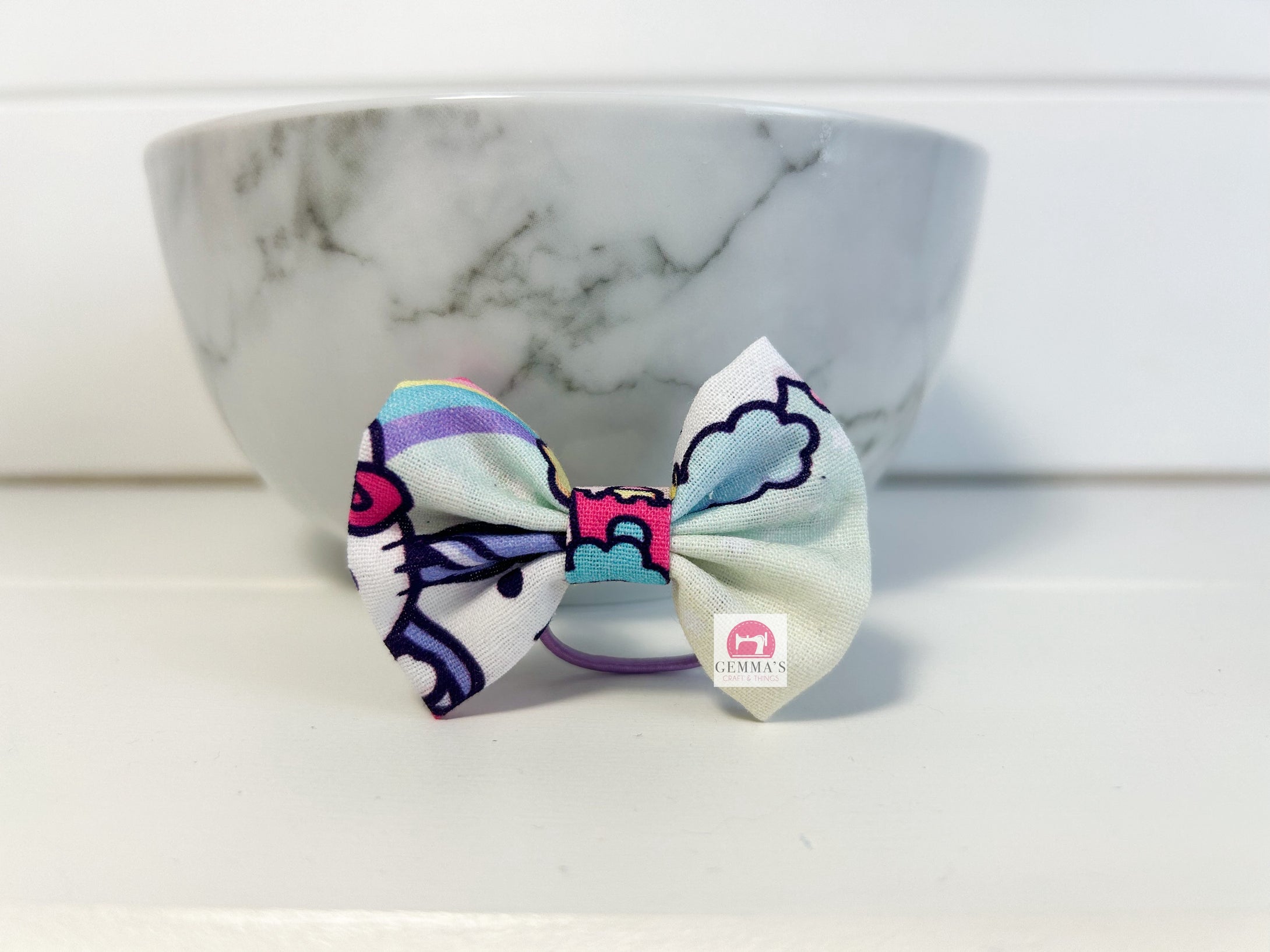 Aqua Kitty Small Bow