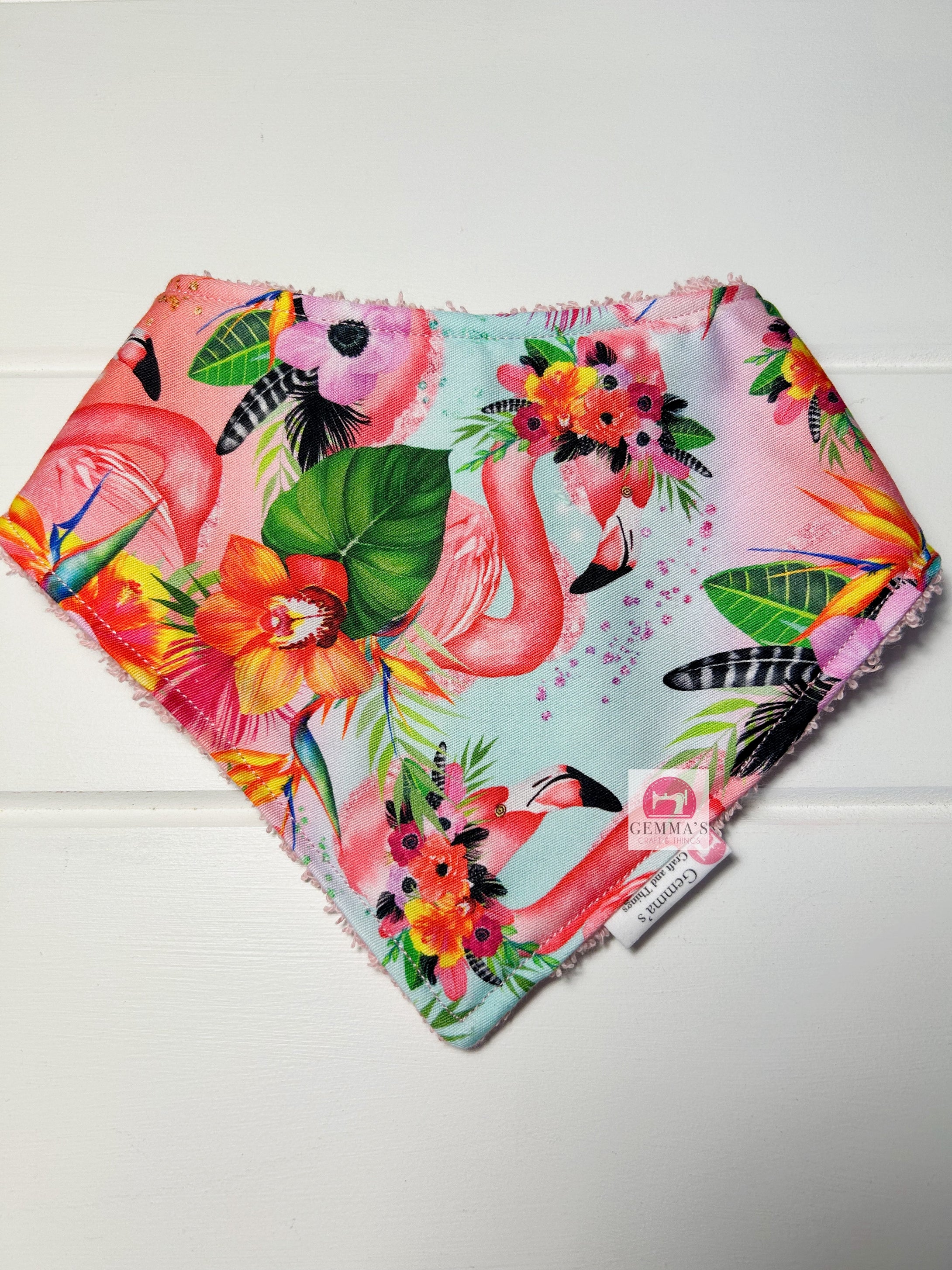 Rainbow Flamingo Bandanna Bib