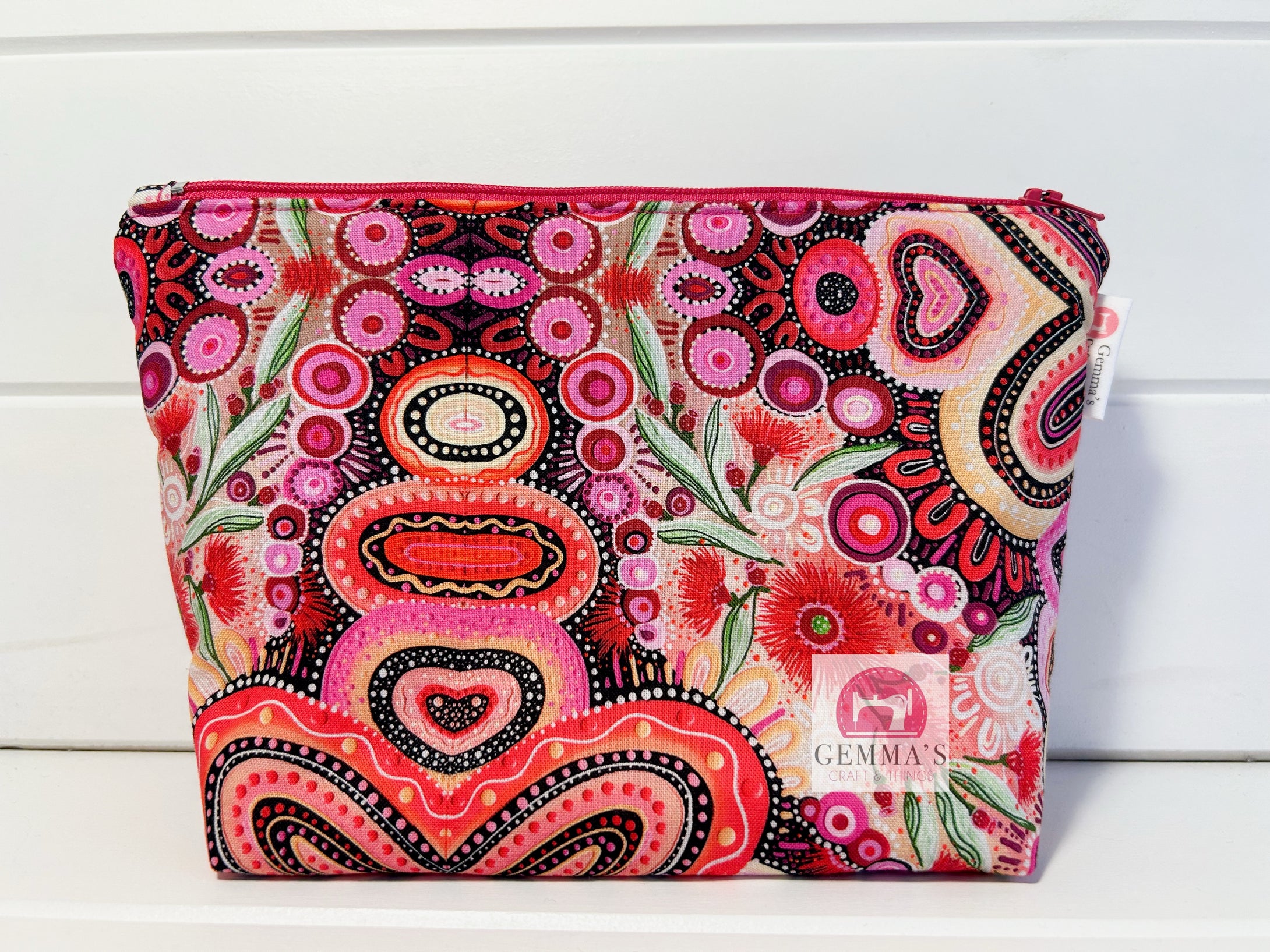 Pink Aboriginal Zip Up Pouch