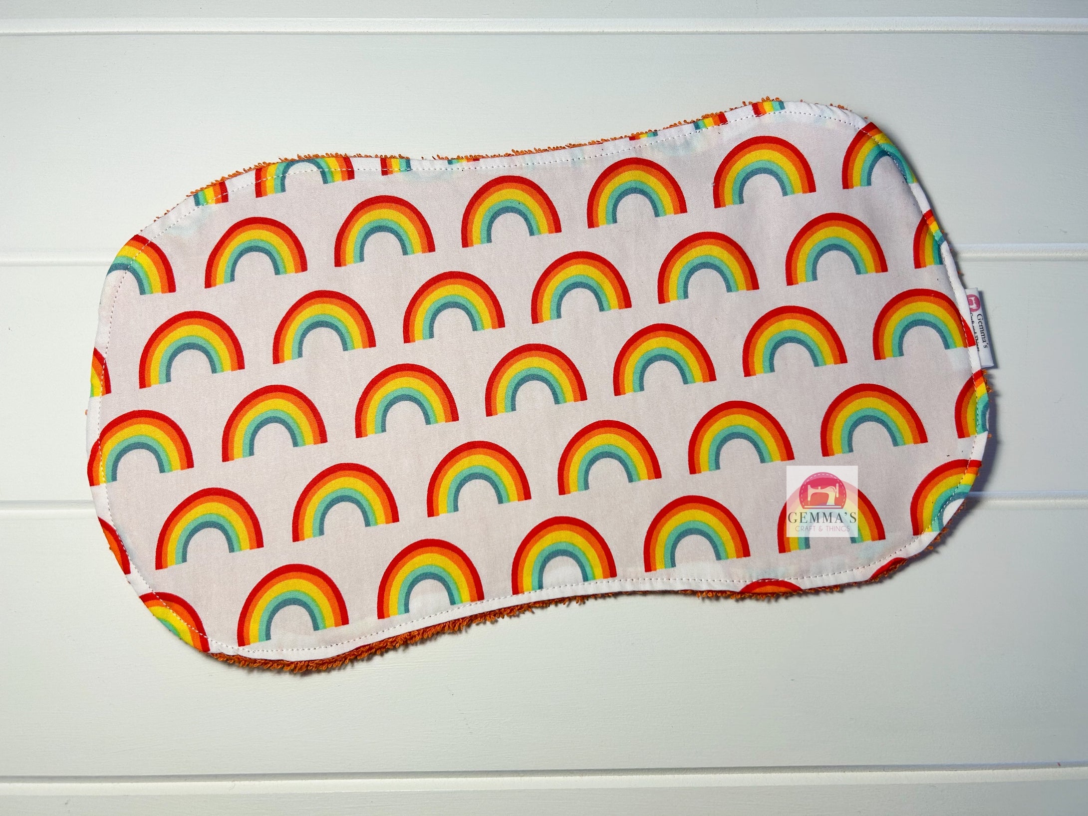 Red Rainbow Burp Cloth