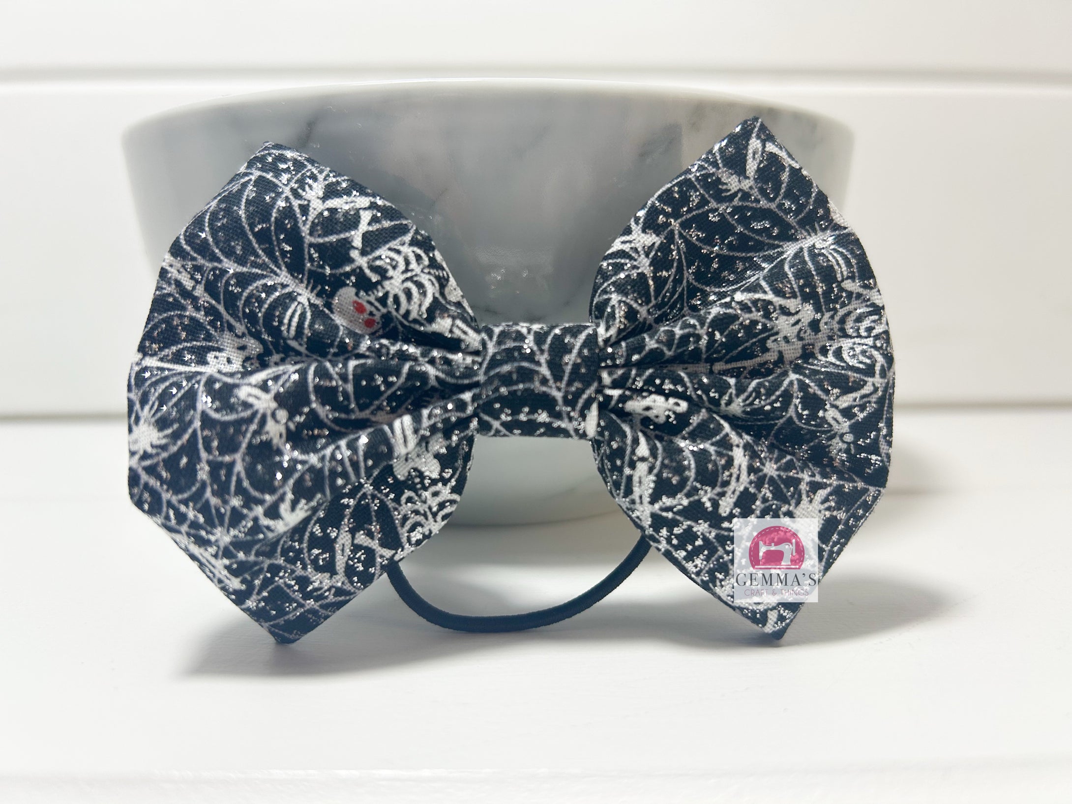 Sparkly Skeleton Large Bow
