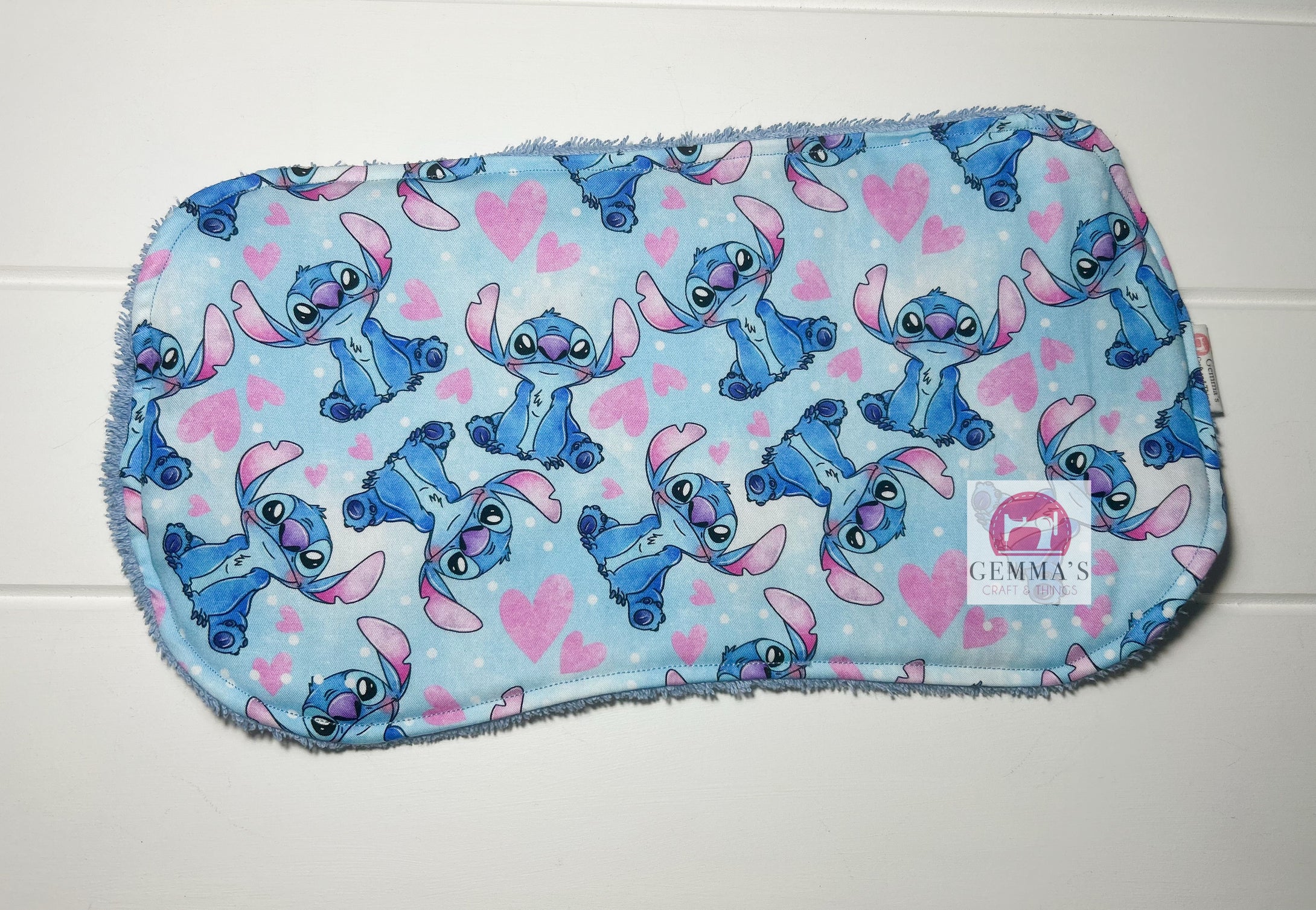 Blue Alien Heart Burp Cloth