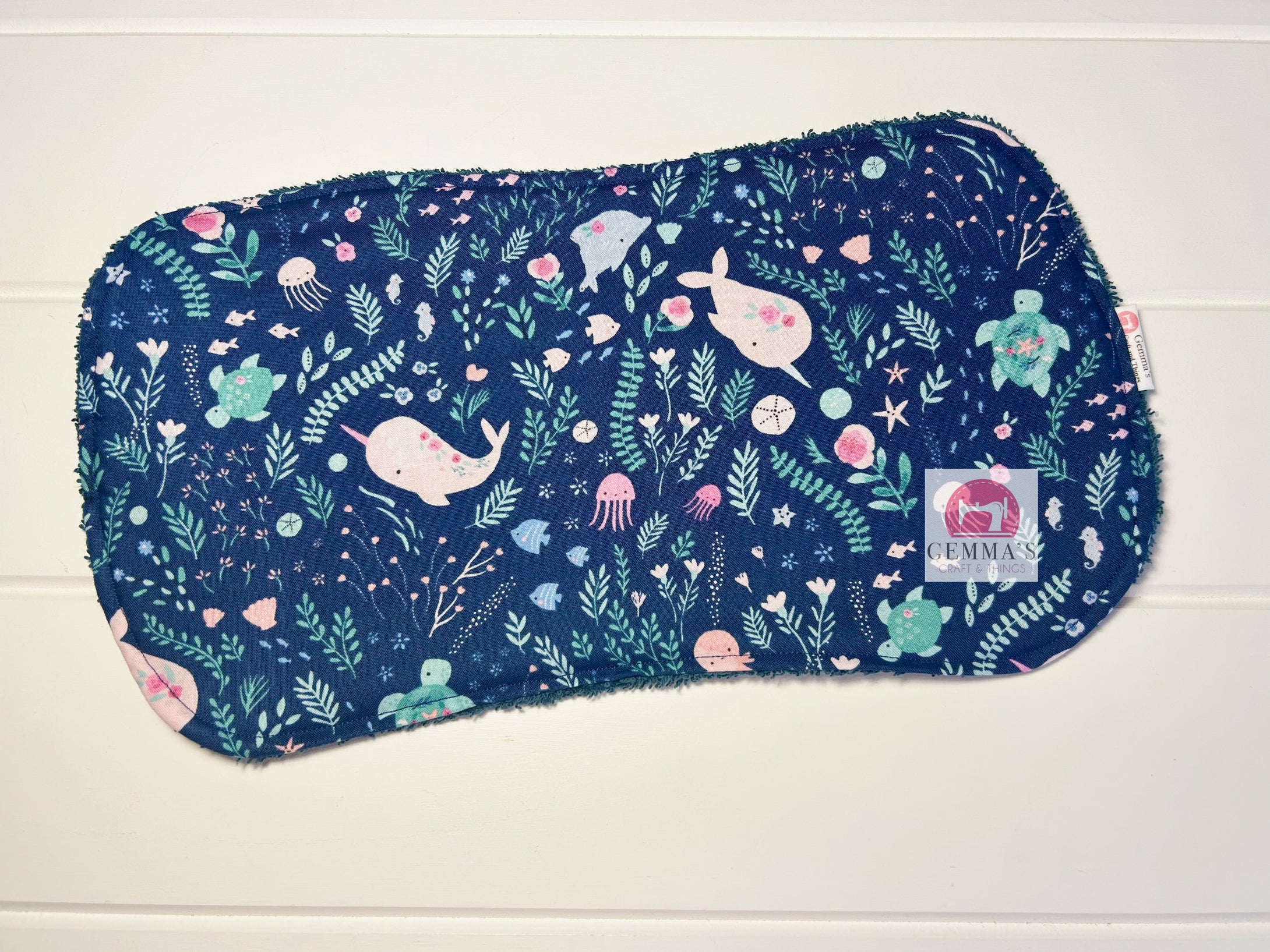 Pink Nautical Burp Cloth