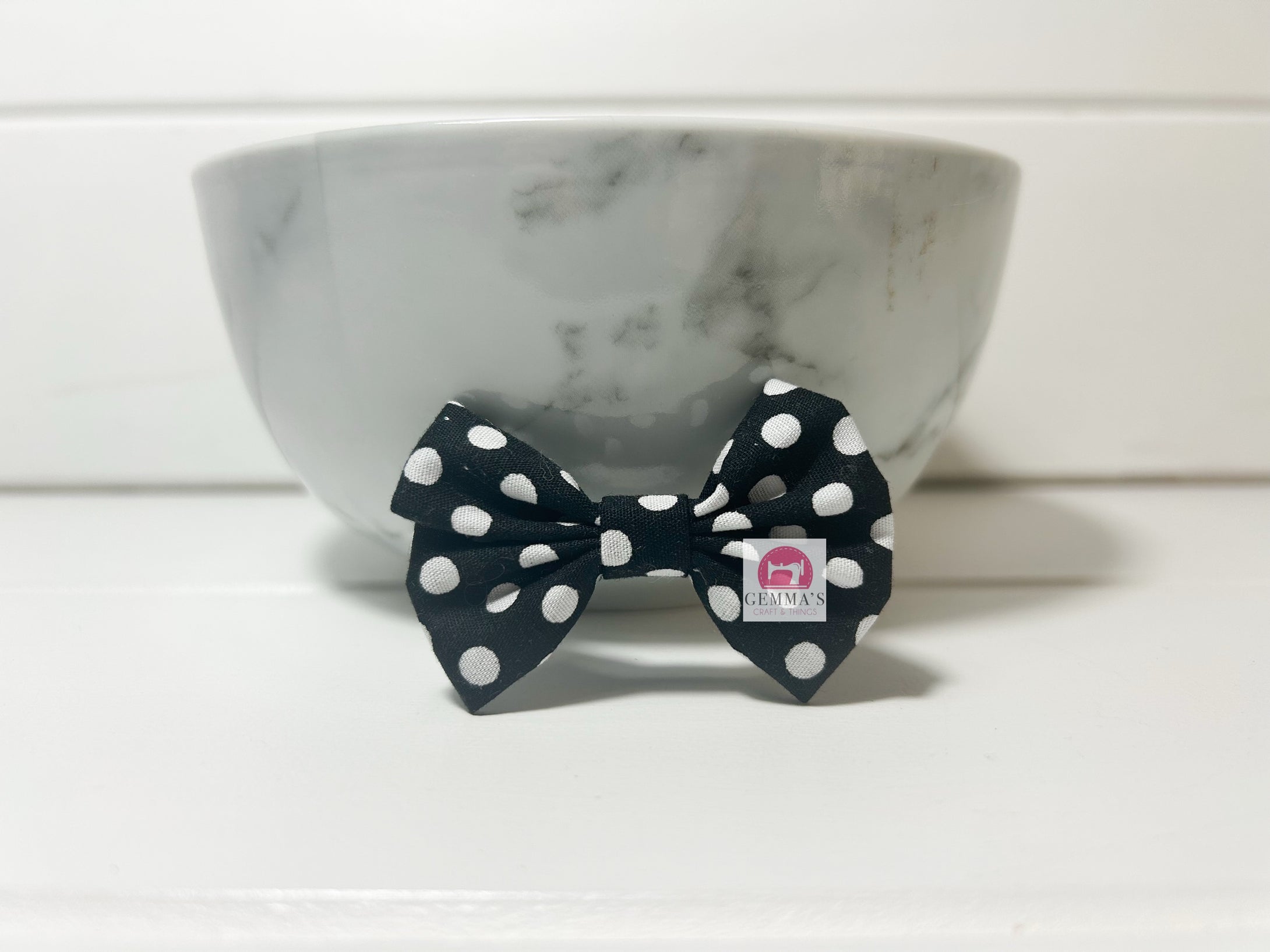 Black Polka Dot Small Bow