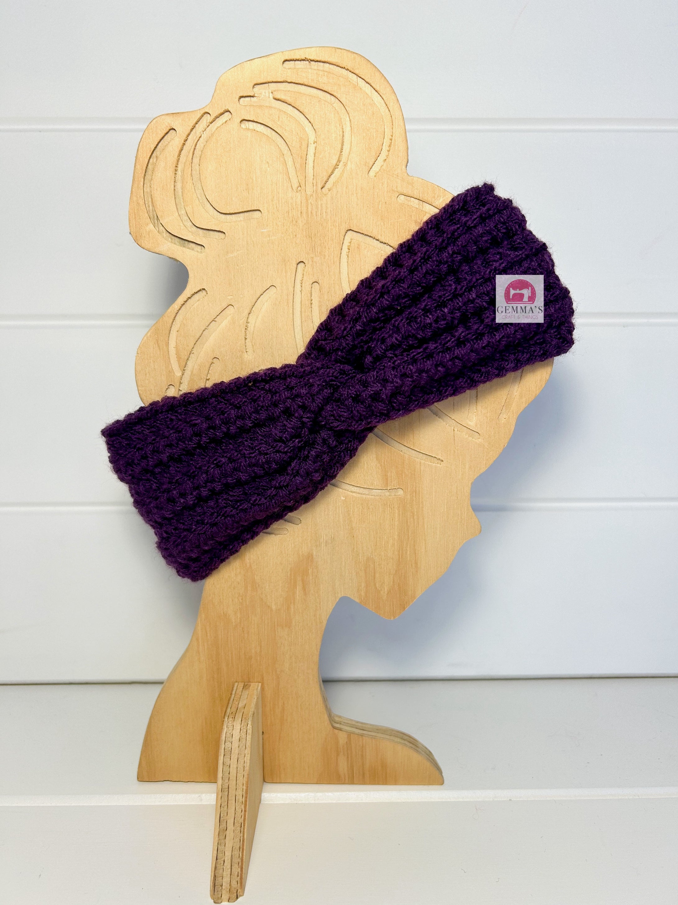 Dark Purple Ear Warmer Kids Size