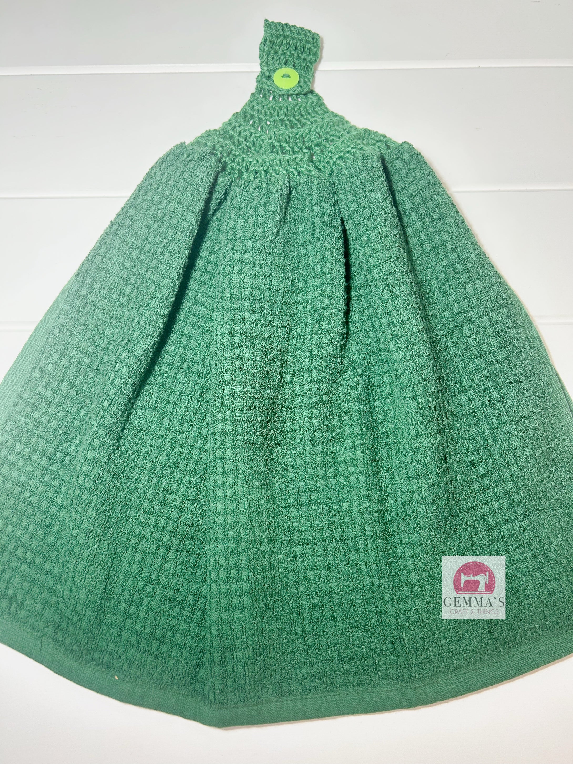 Green Textured Tea Towel