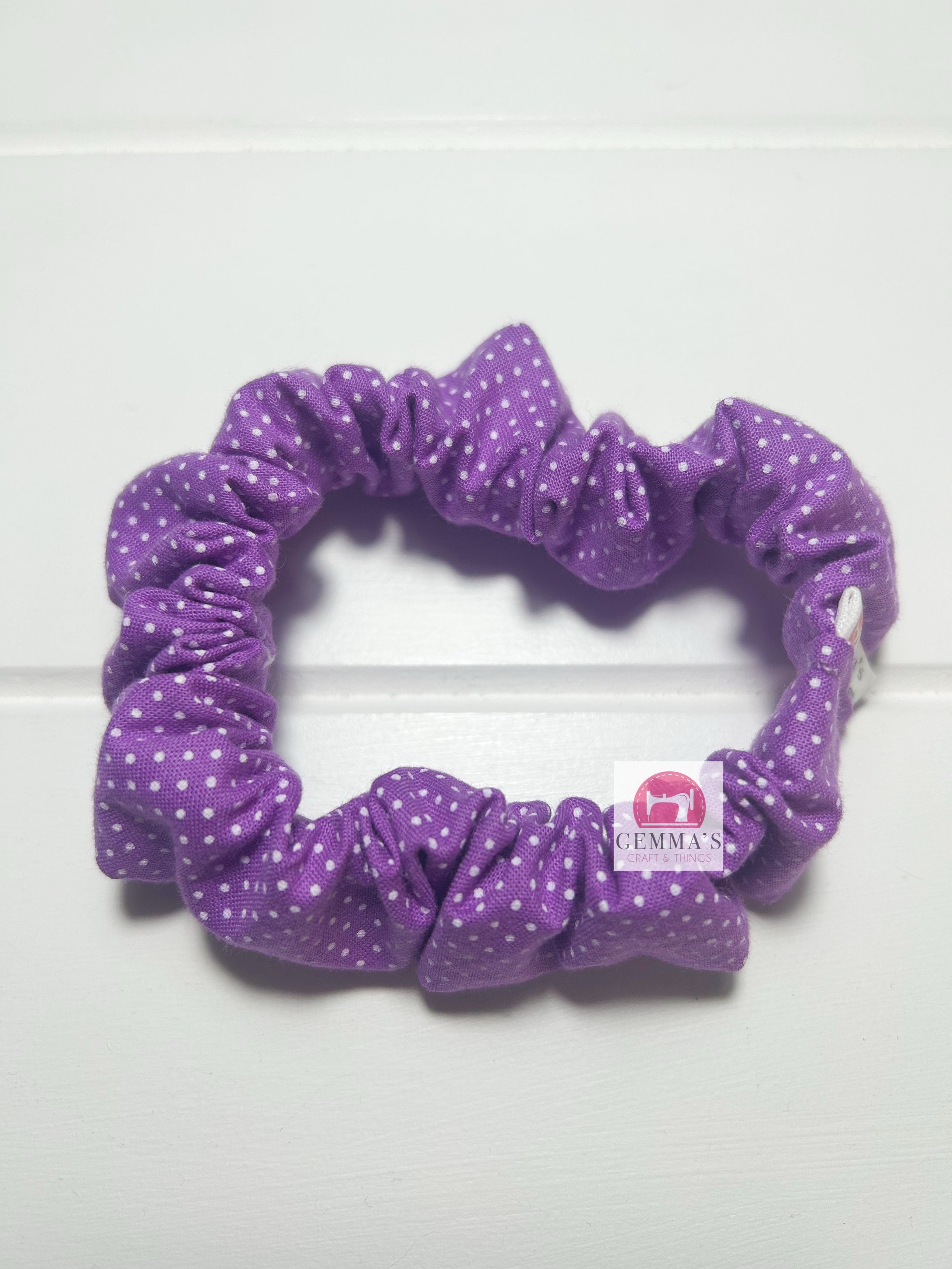 Purple Polka Dot Scrunchie