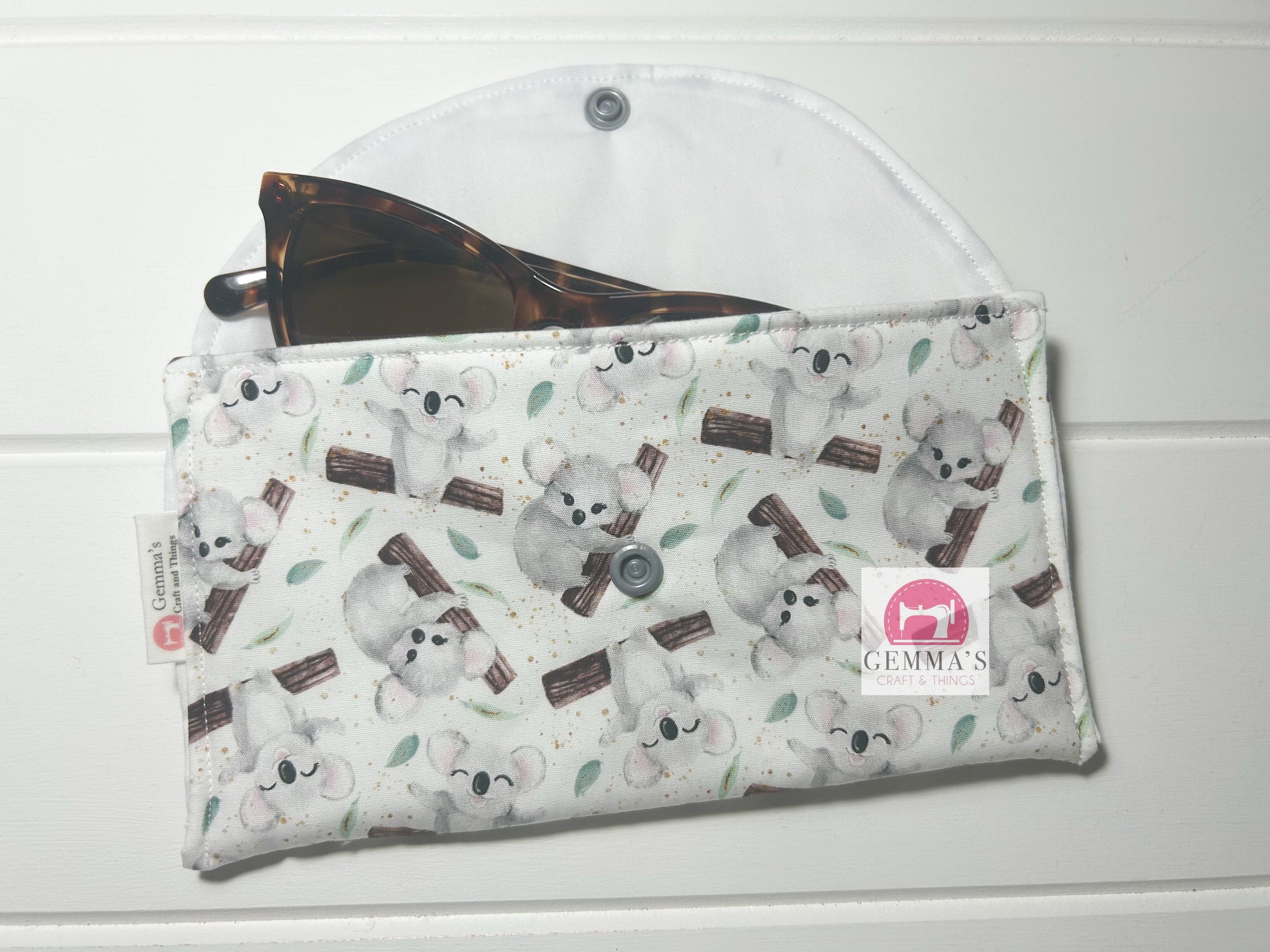 White Koala Glasses Case