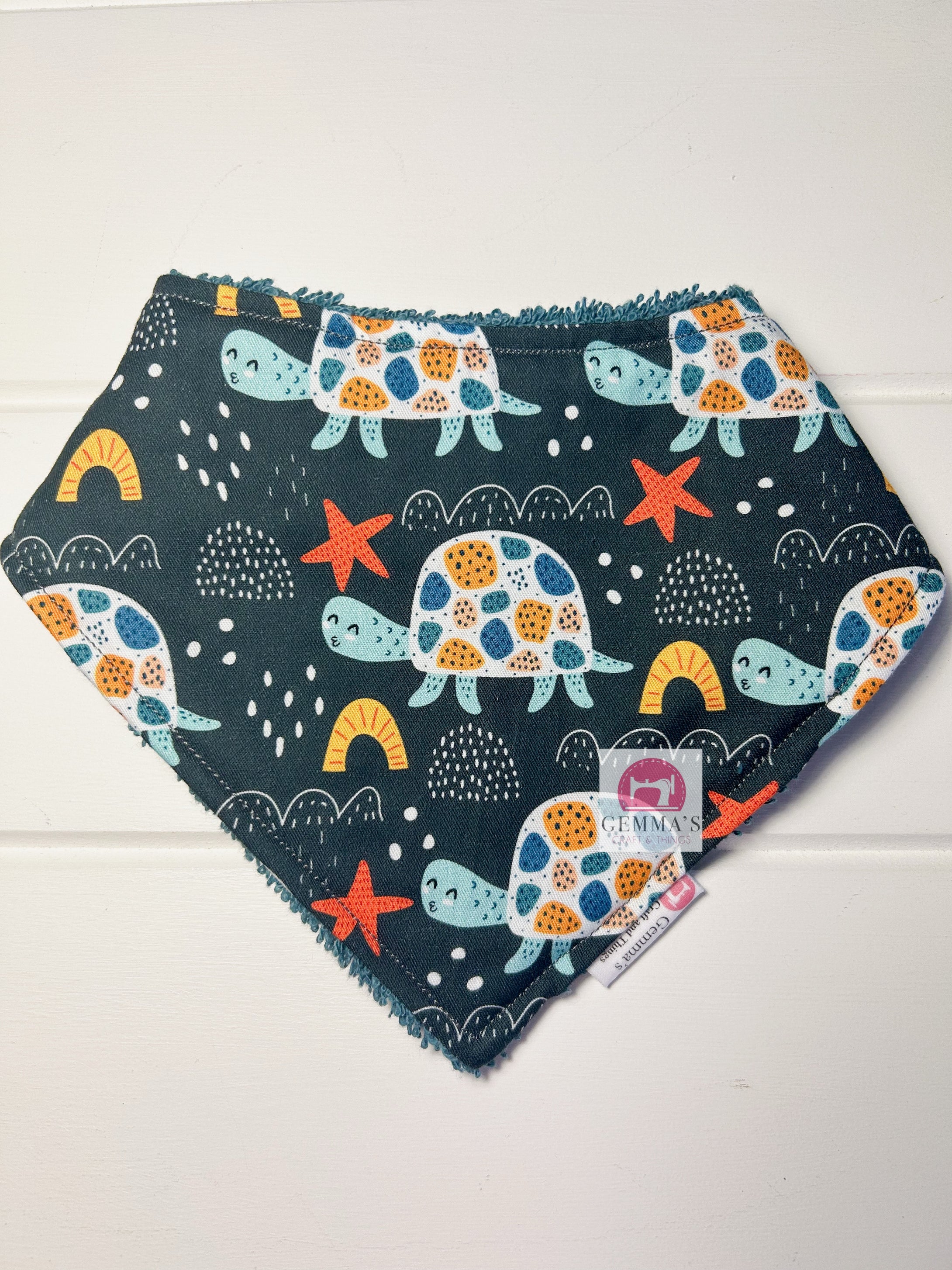 Grey Turtle Bandanna Bib