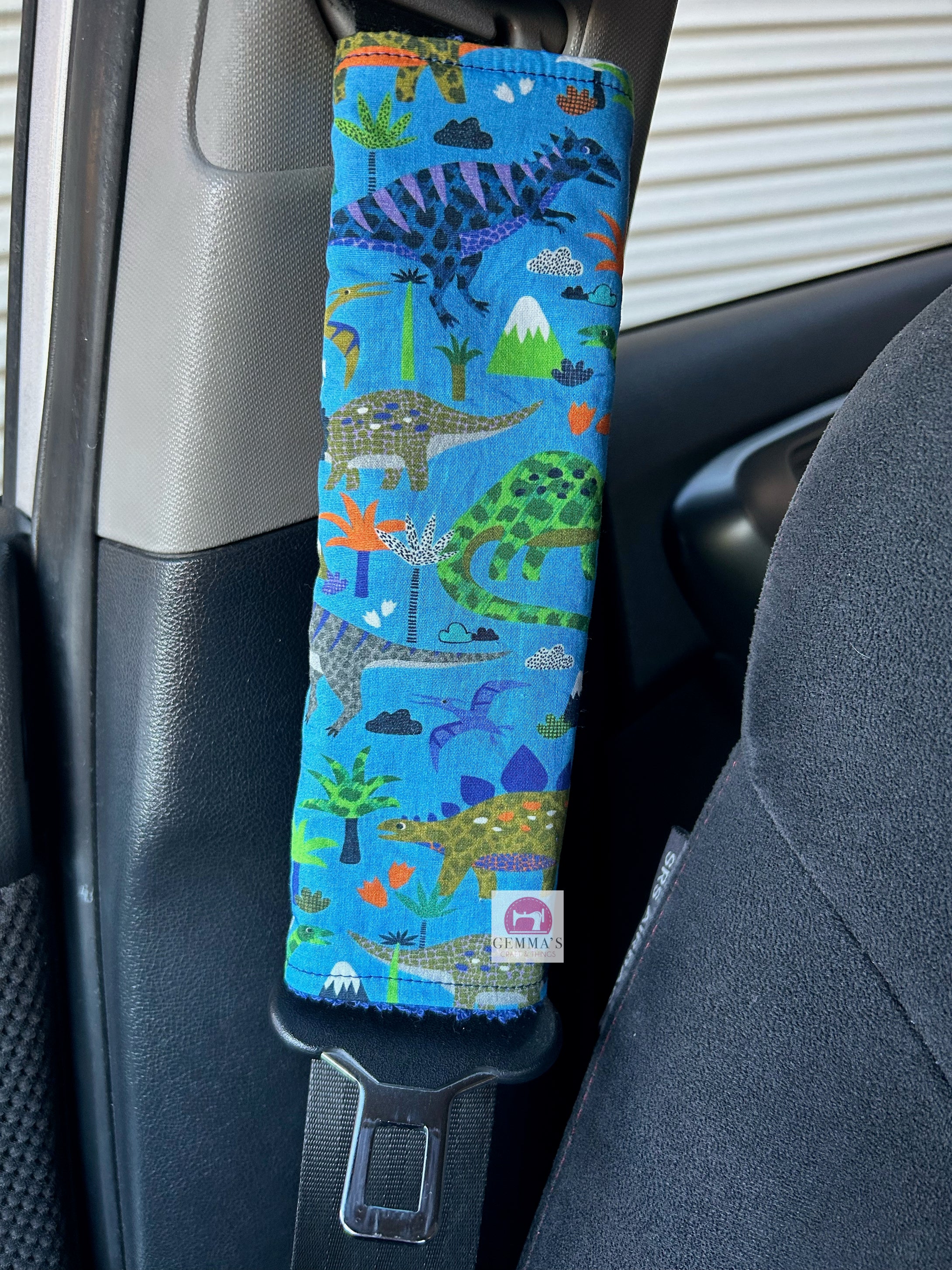 Blue Dinosaur Seatbelt Cover