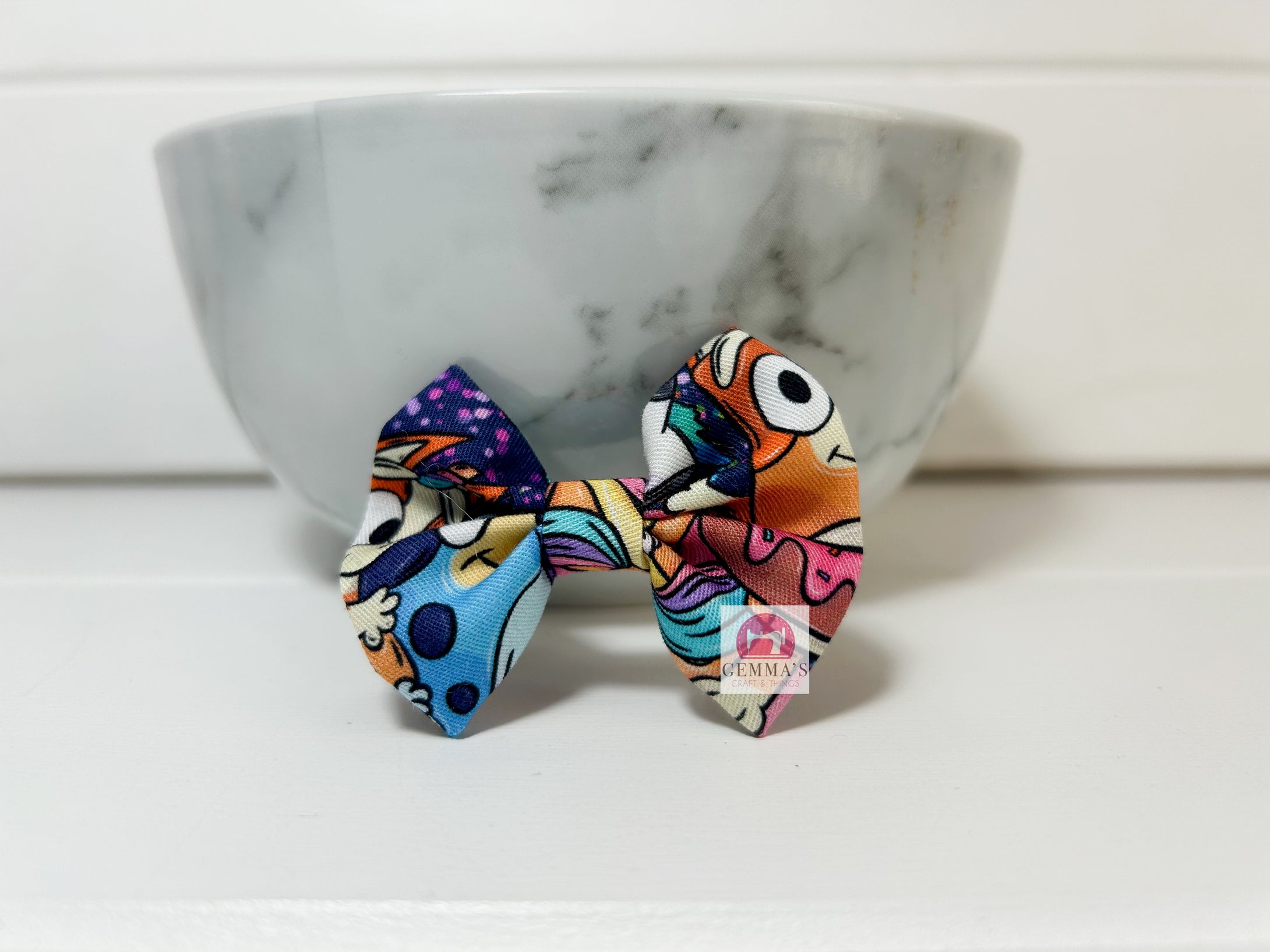 Rainbow Dog Small Bow