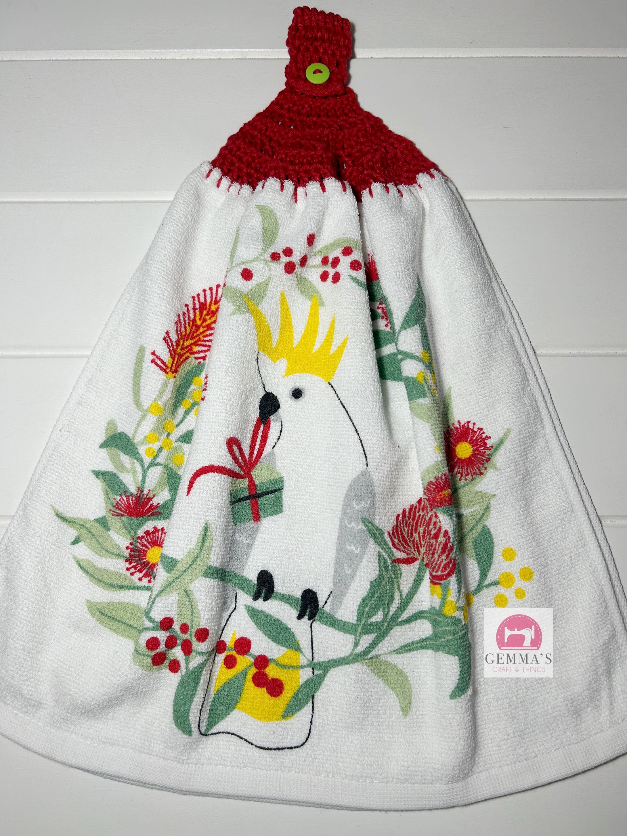 Cockatoo Christmas Tea Towel