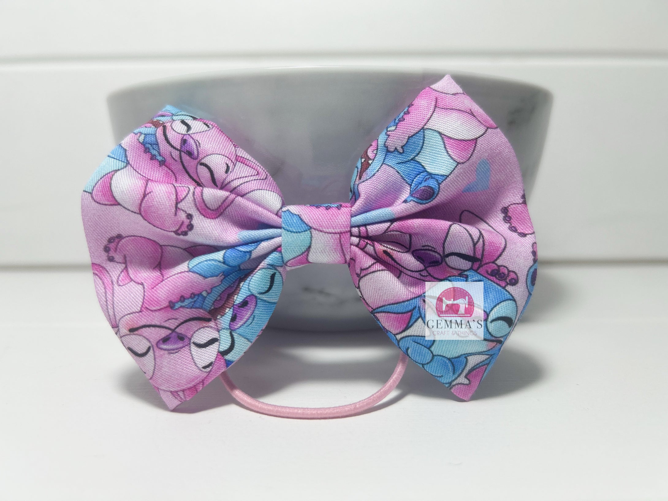 Pink Alien Family Large Bow