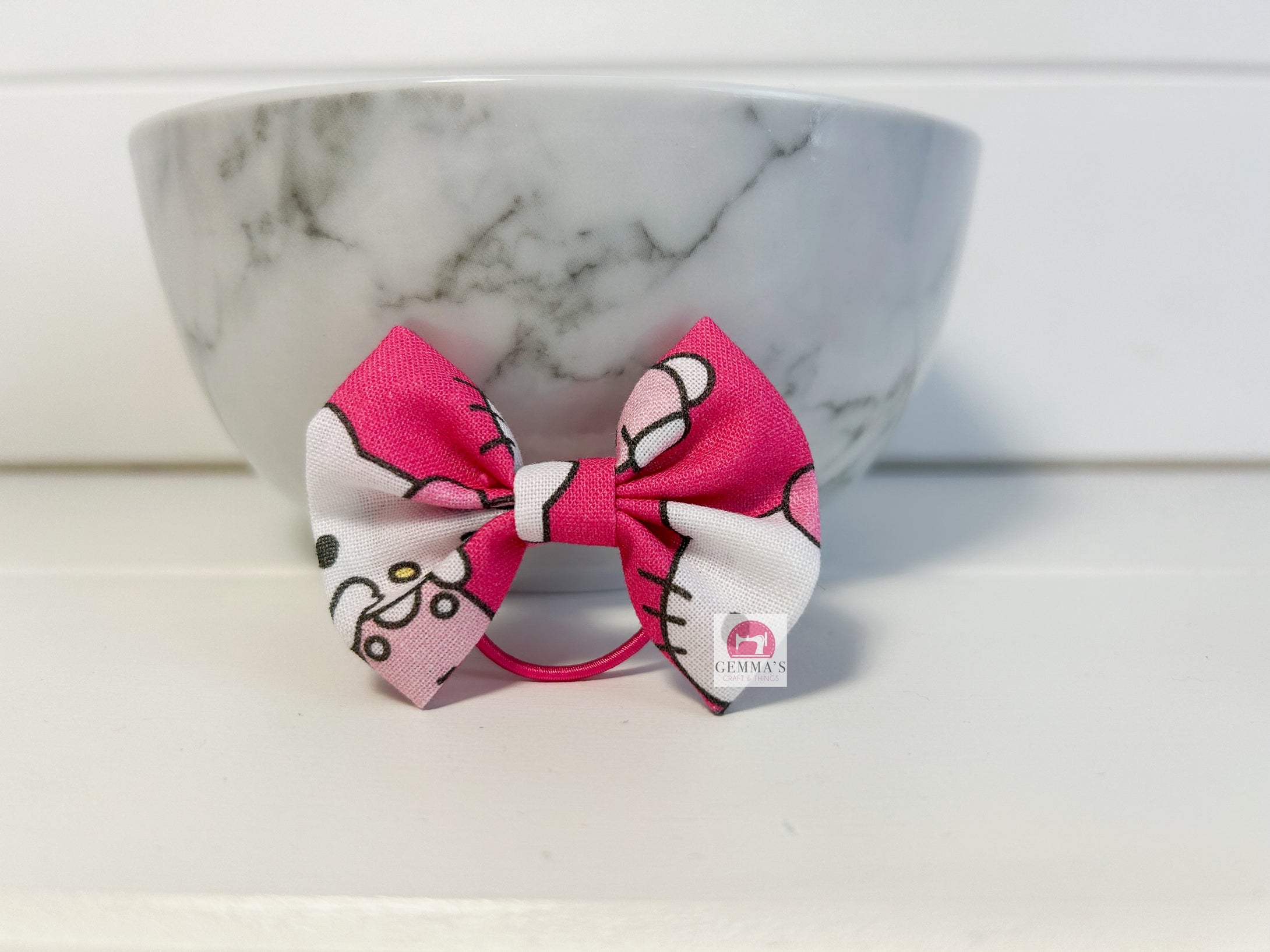 Hot Pink Kitty Small Bow