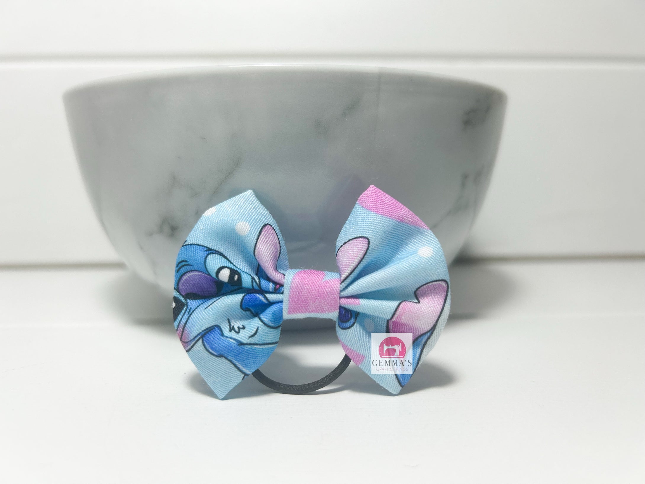 Blue Alien Heart Small Bow