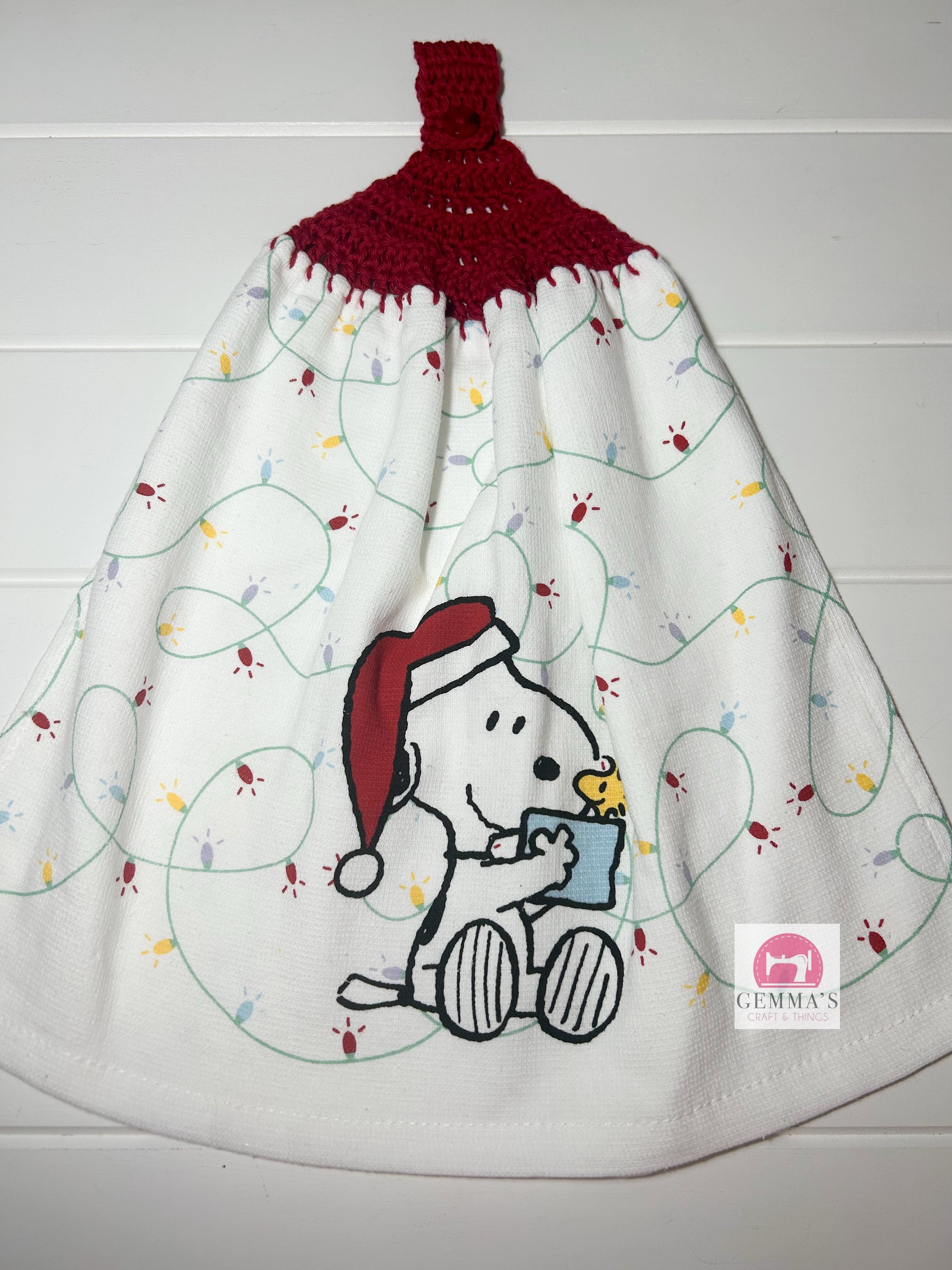 White Dog Christmas Tea Towel