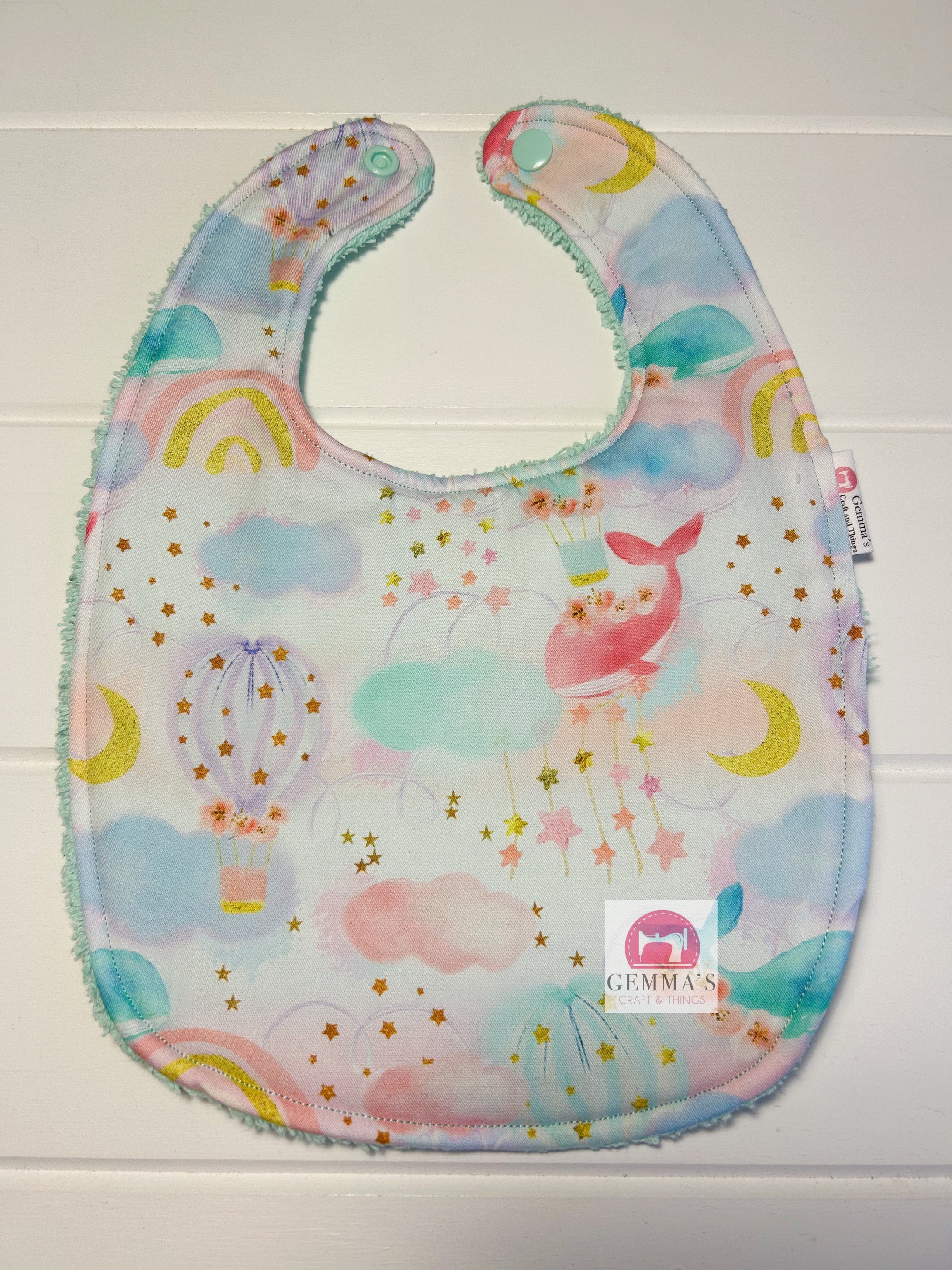 Mint Whale Feeding Bib
