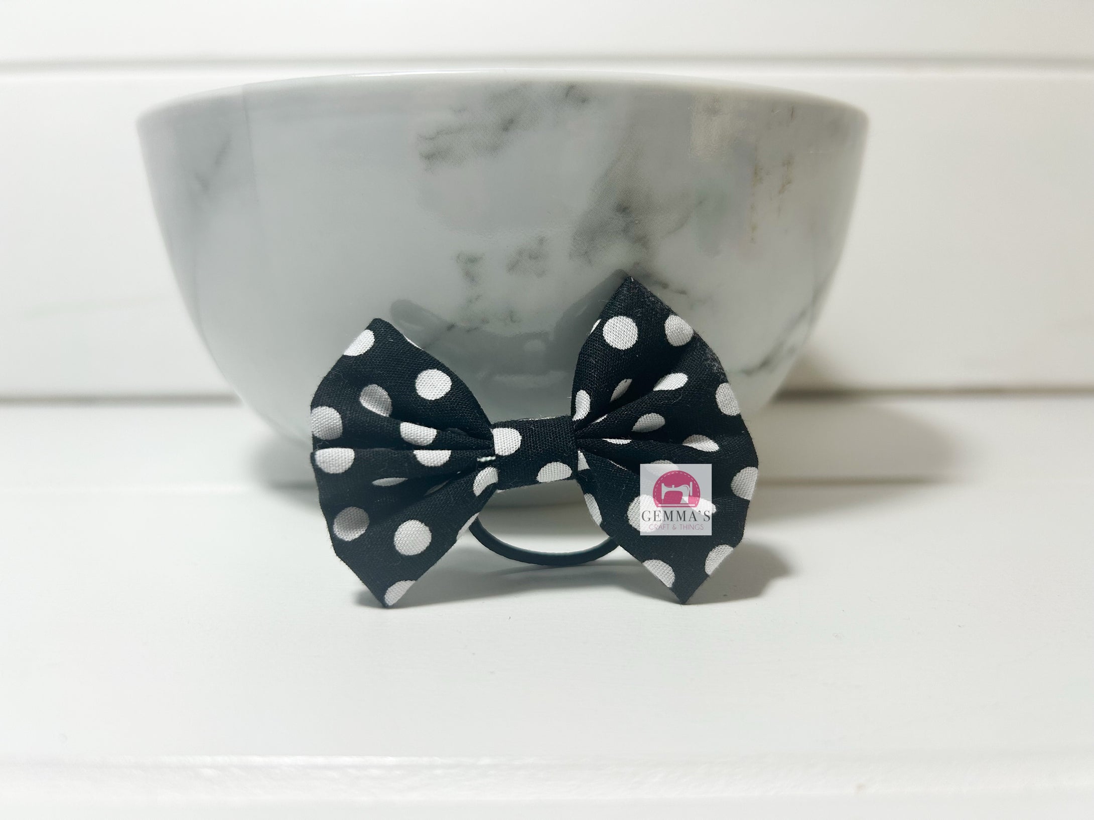 Black Polka Dot Small Bow