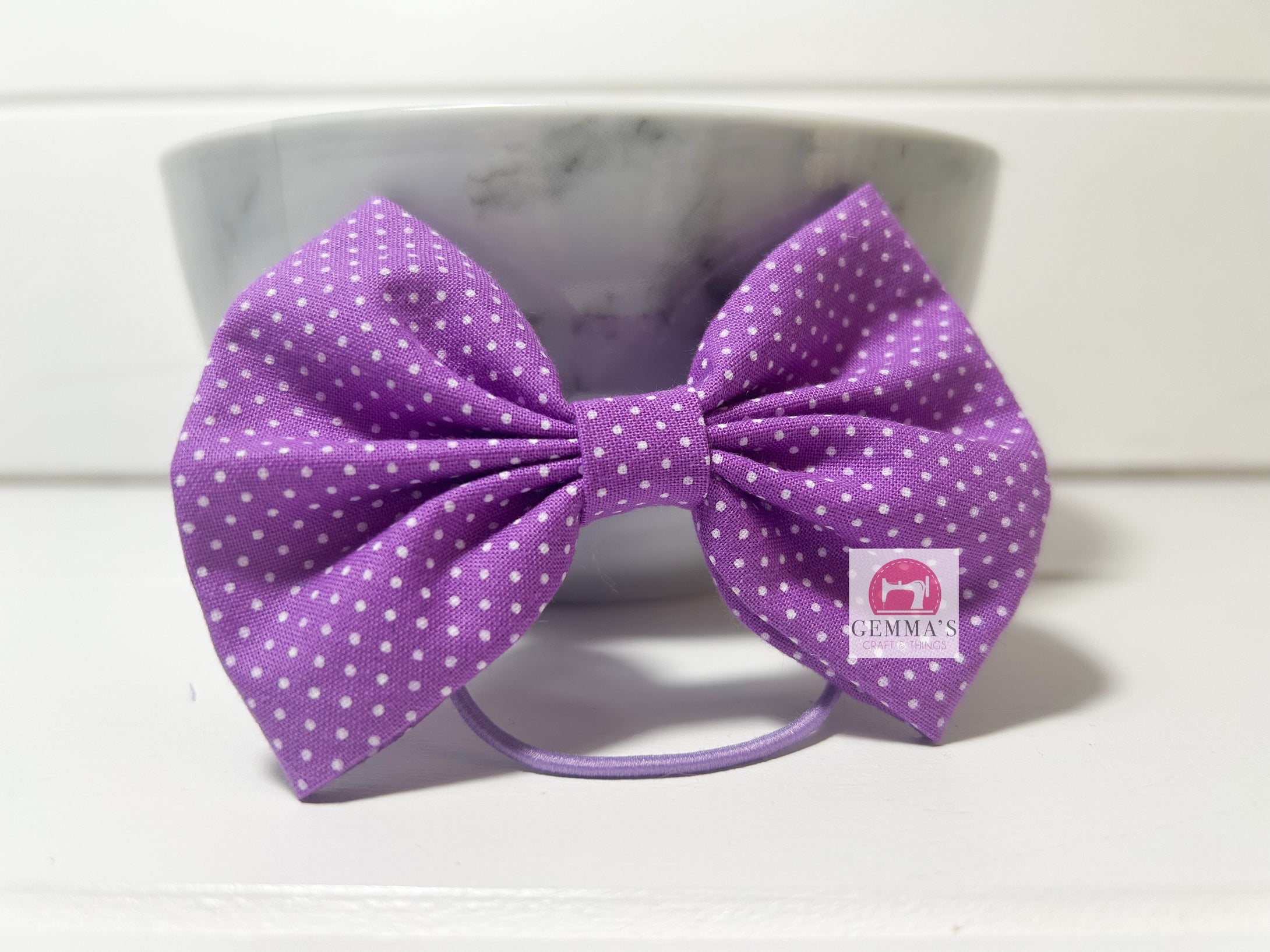 Purple Polka Dot Large Bow