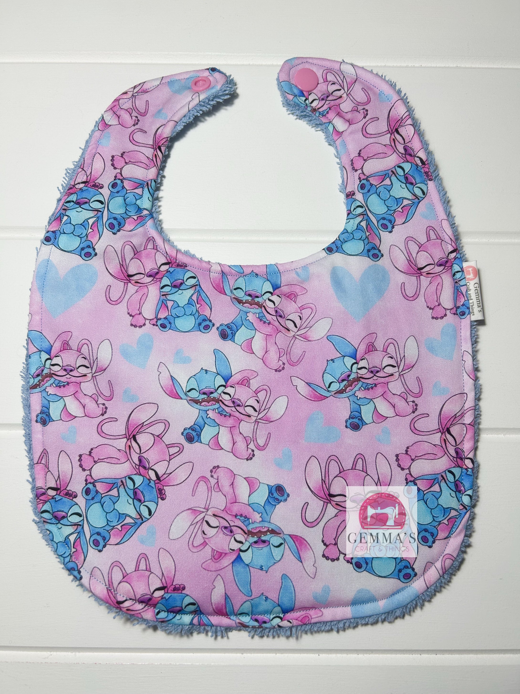 Pink Alien Family Feeding Bib