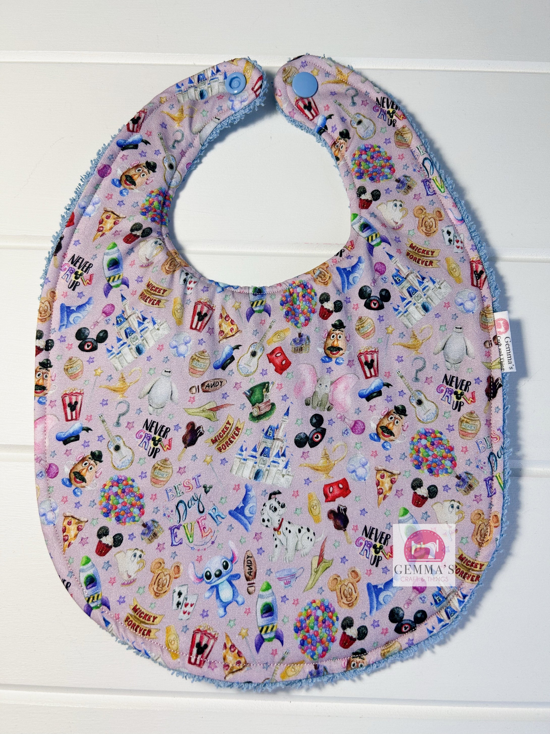 Purple Character Feeding Bib