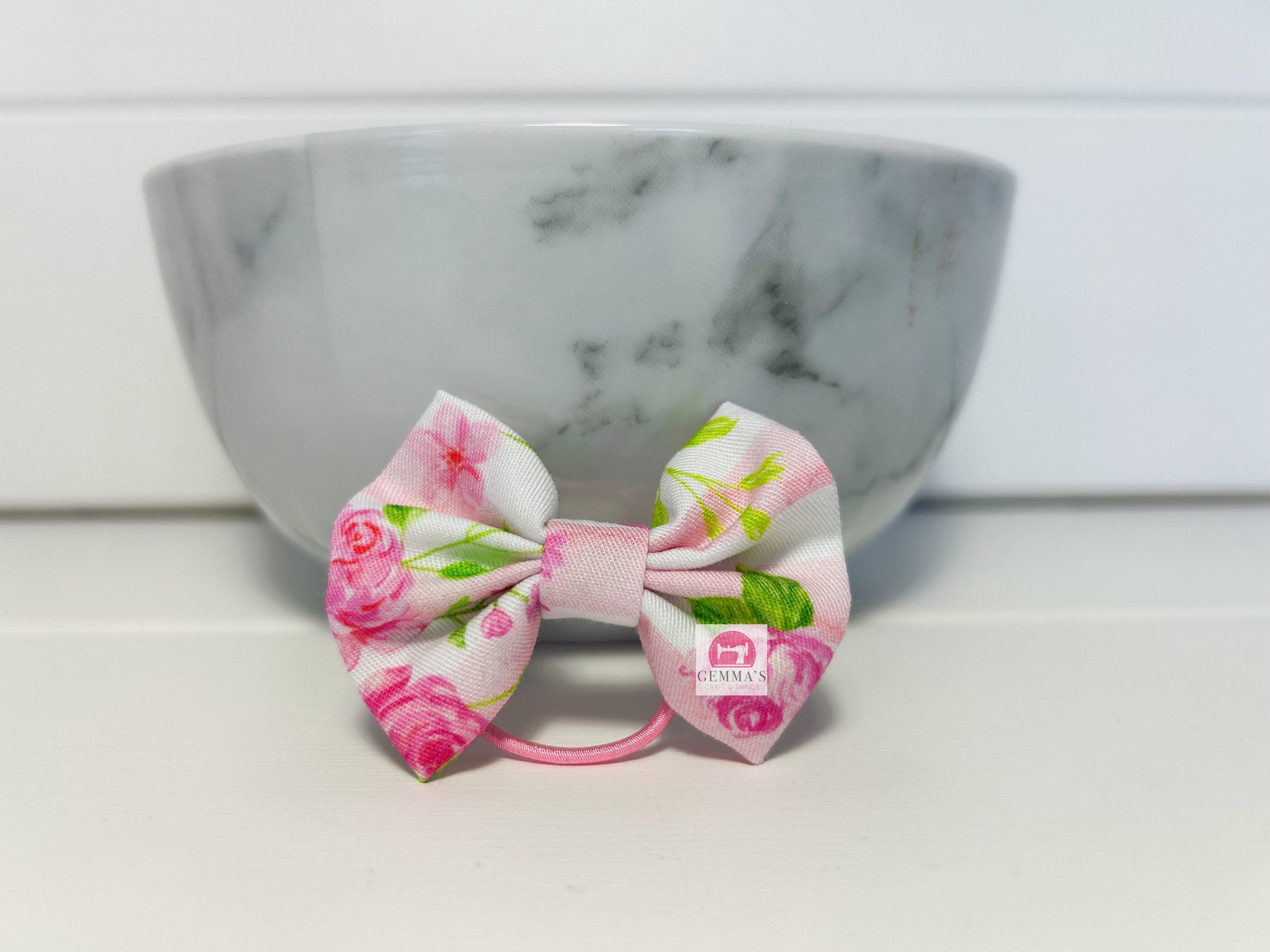 Stripe Floral Small Bow