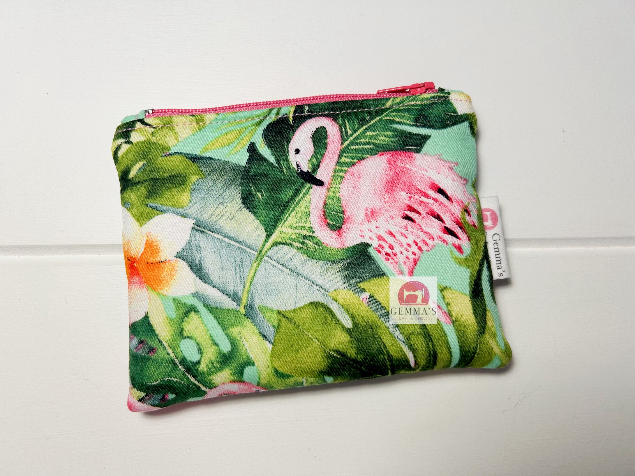 Aqua Flamingo Coin Purse