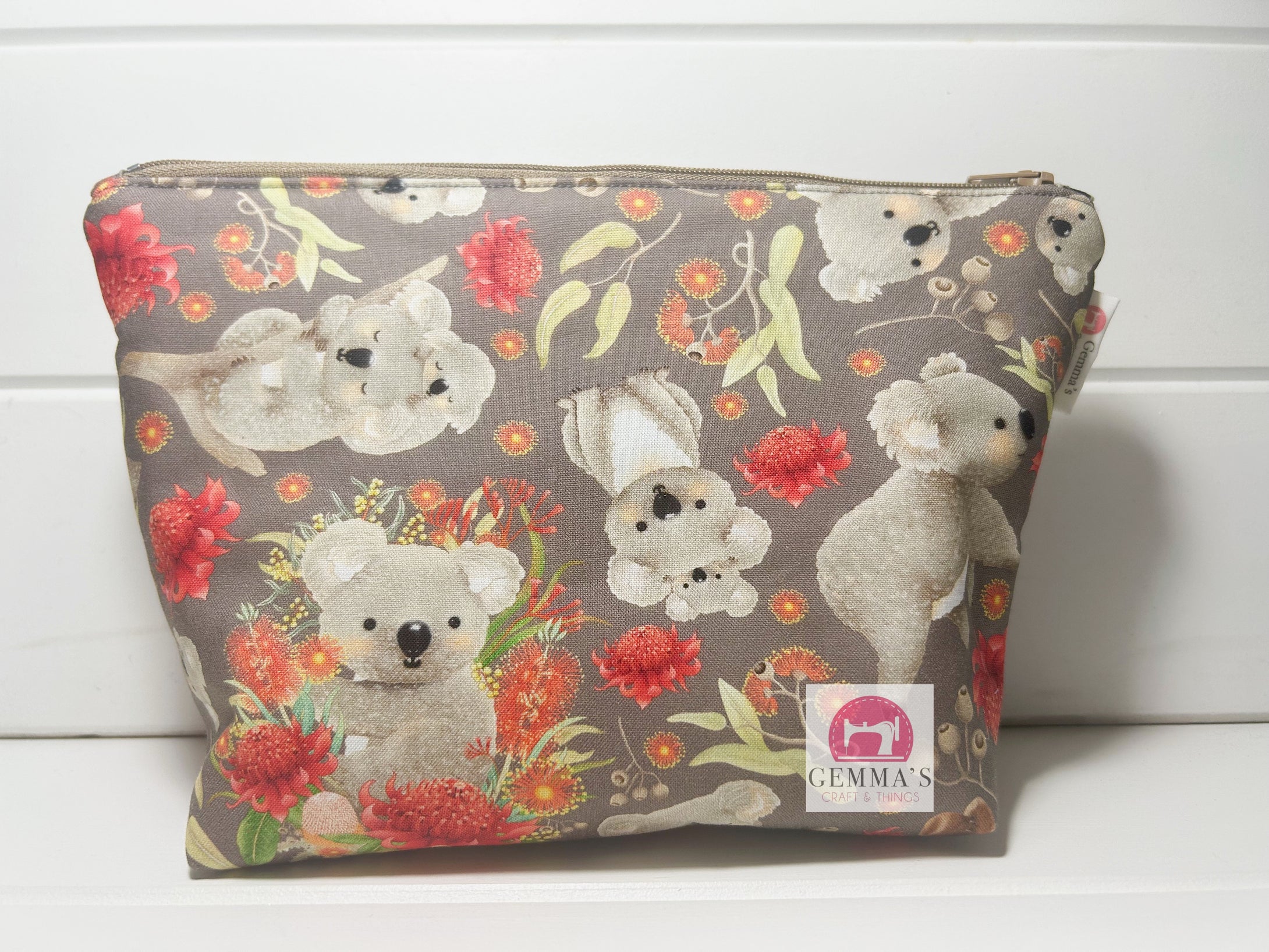 Brown Koala Zip Up Pouch