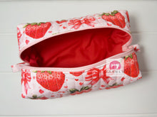 Load image into Gallery viewer, Red Strawberry Quilted Pouch
