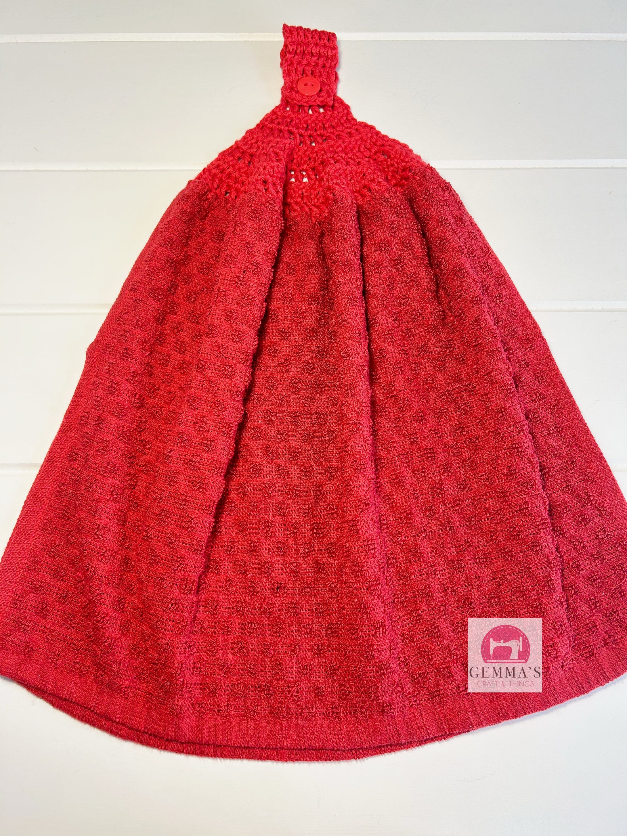 Red Patterned Tea Towel