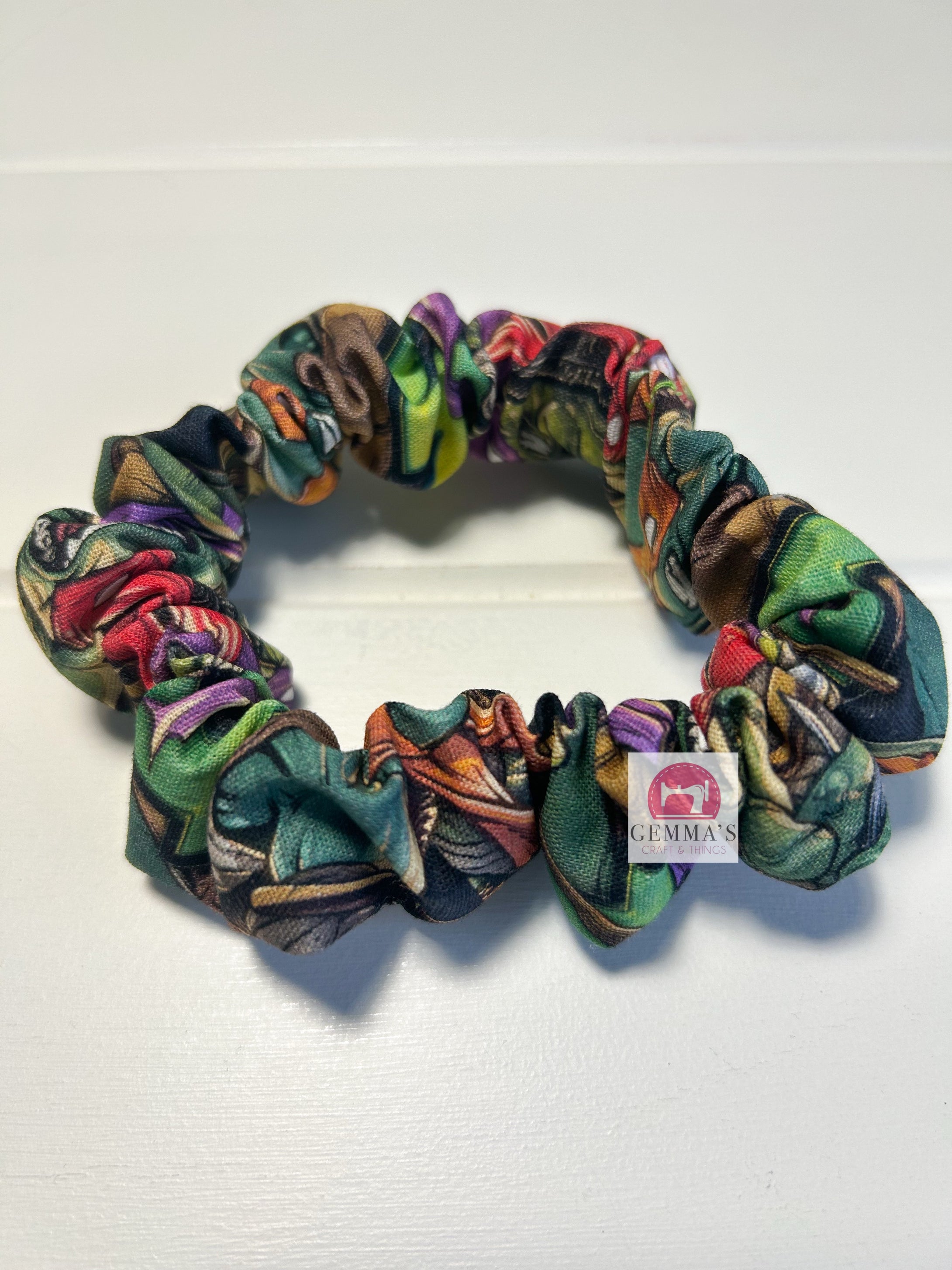 Fighting Turtles Scrunchie