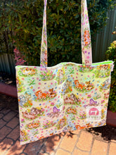 Load image into Gallery viewer, Floral Cat Shopping Bag
