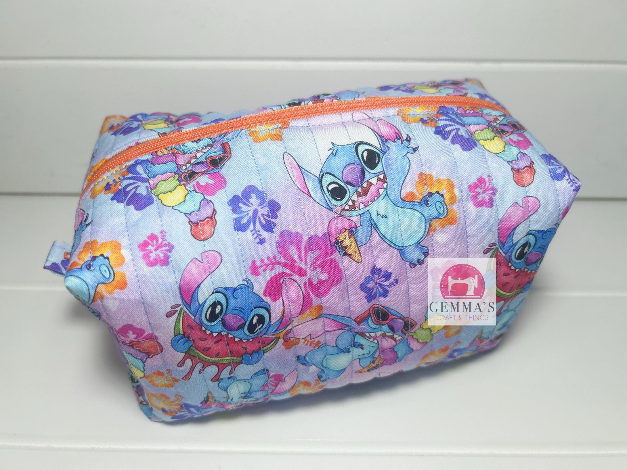 Tropical Blue Alien Quilted Pouch