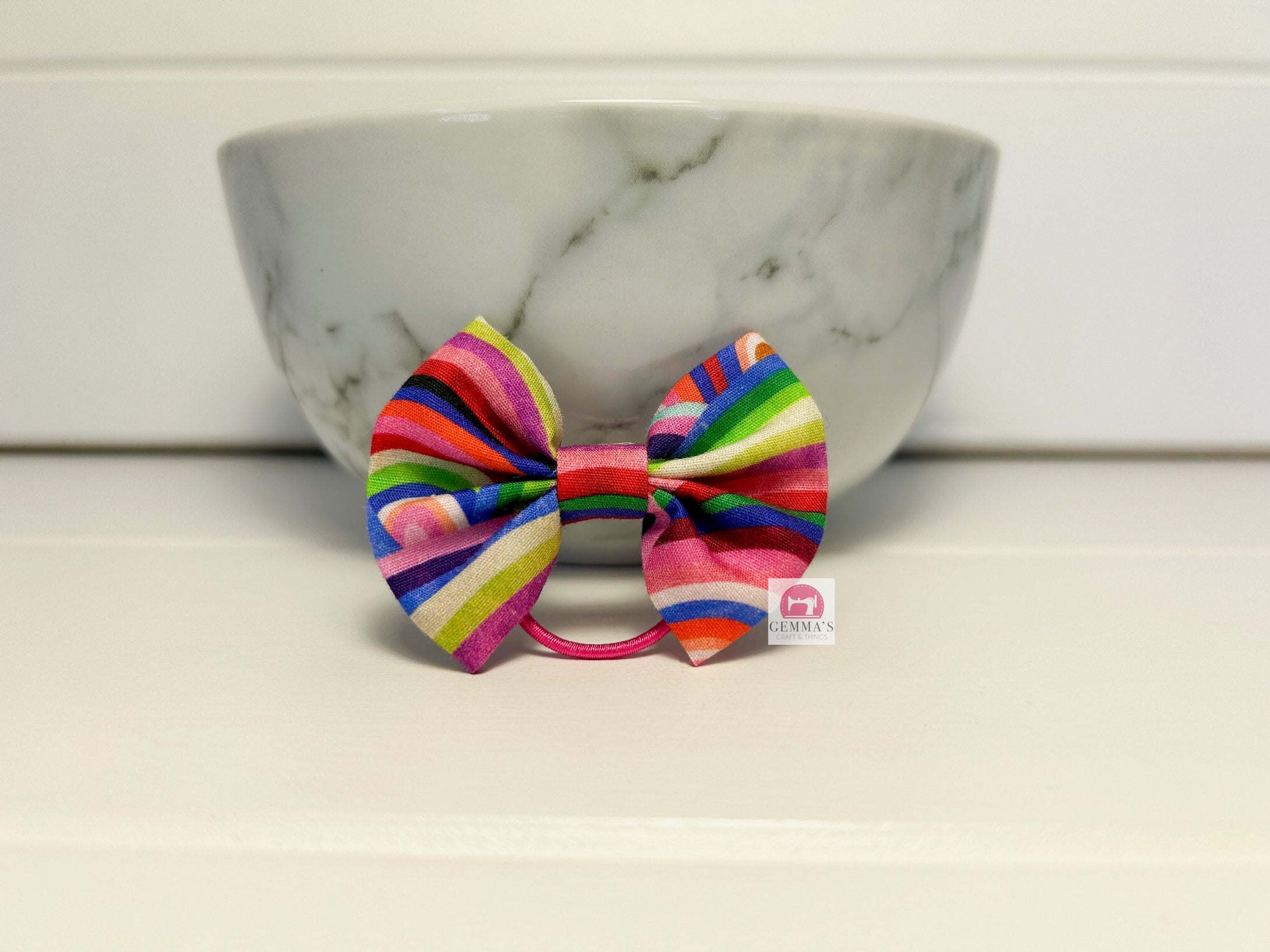 Hot Pink Rainbow Small Bow