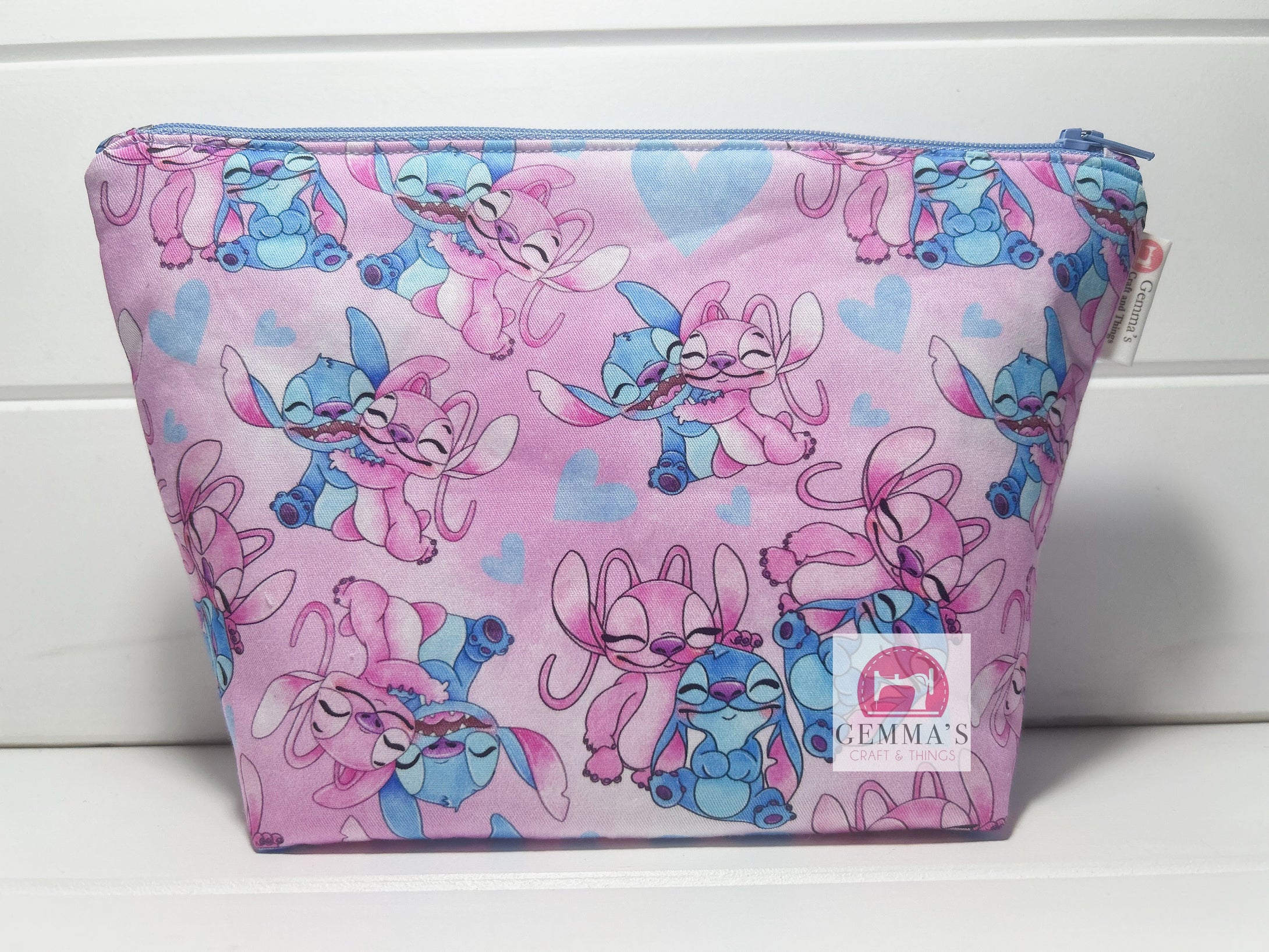 Pink Alien Family Zip Up Pouch