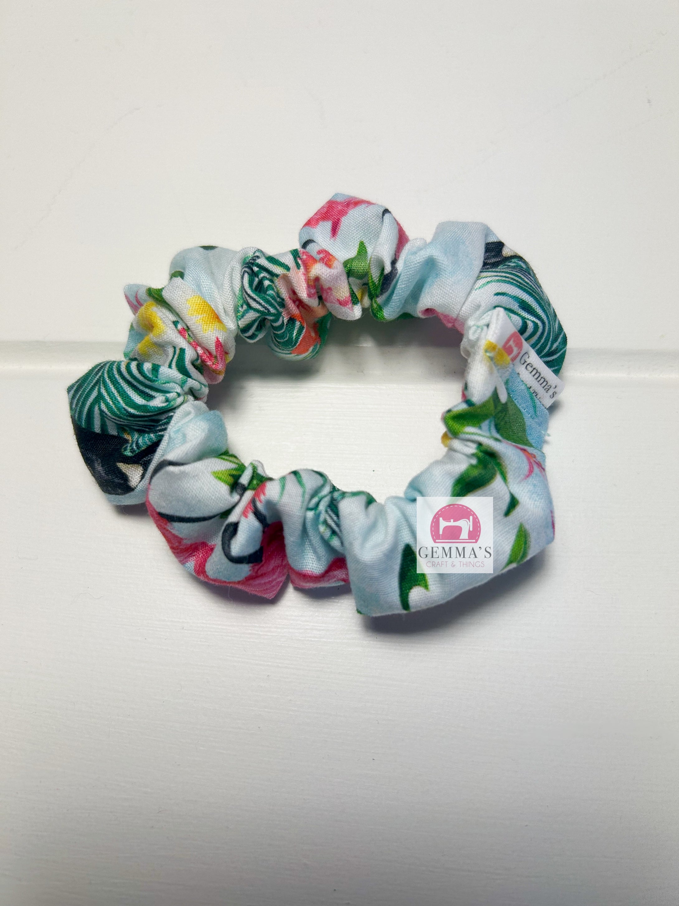 Tropical Flamingo Mini Scrunchies