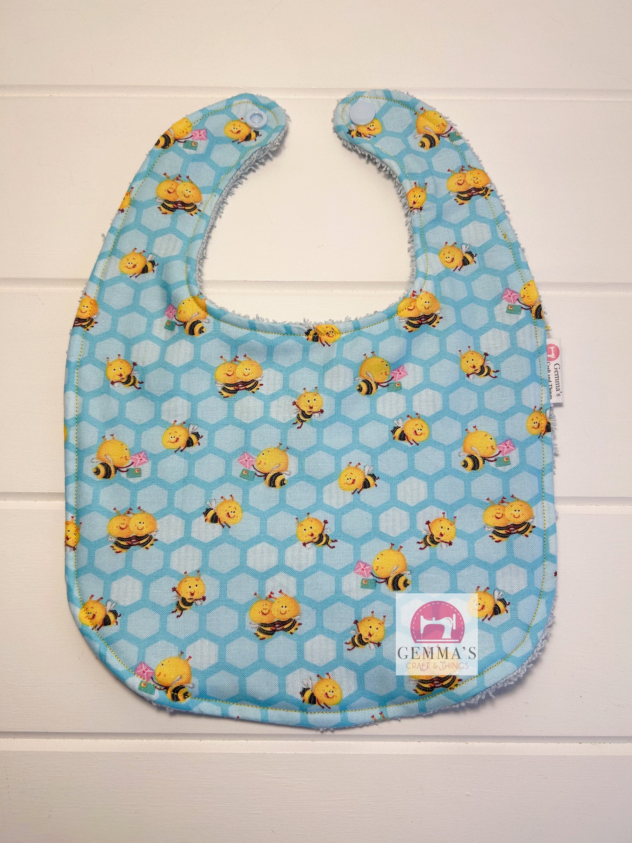 Blue Bee Feeding Bib