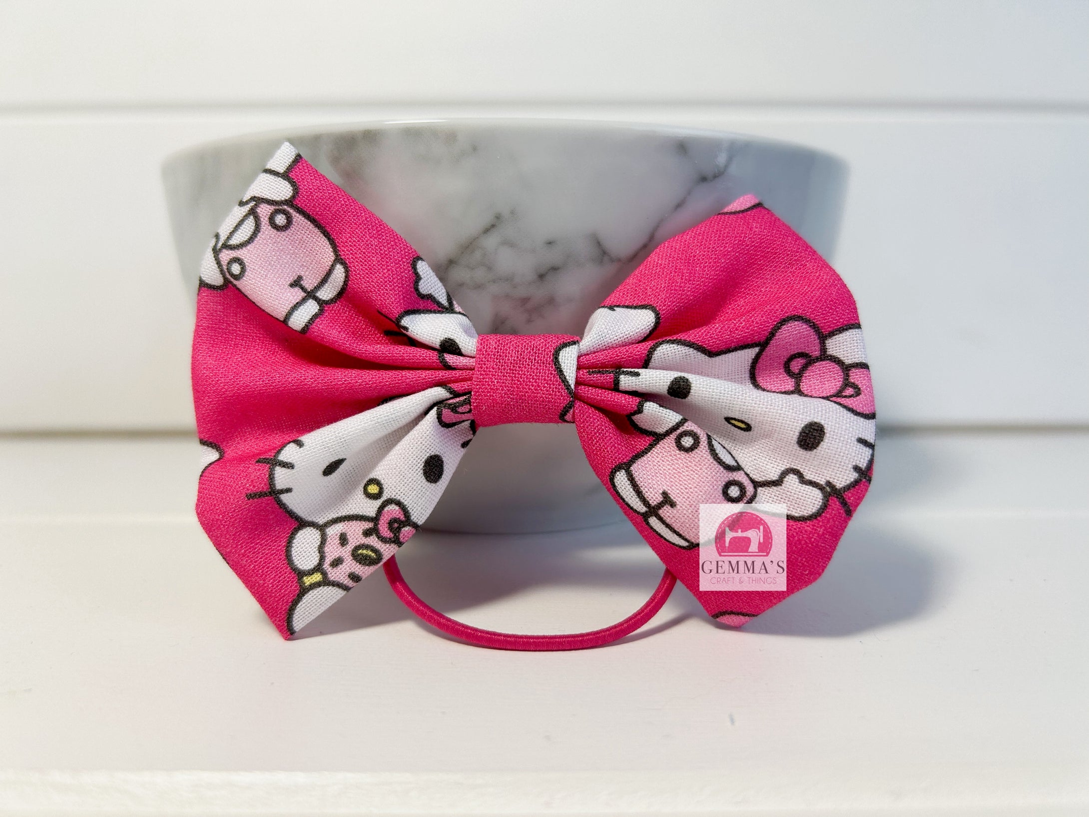 Hot Pink Kitty Large Bow