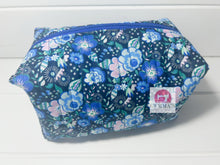 Load image into Gallery viewer, Navy Floral Quilted Pouch
