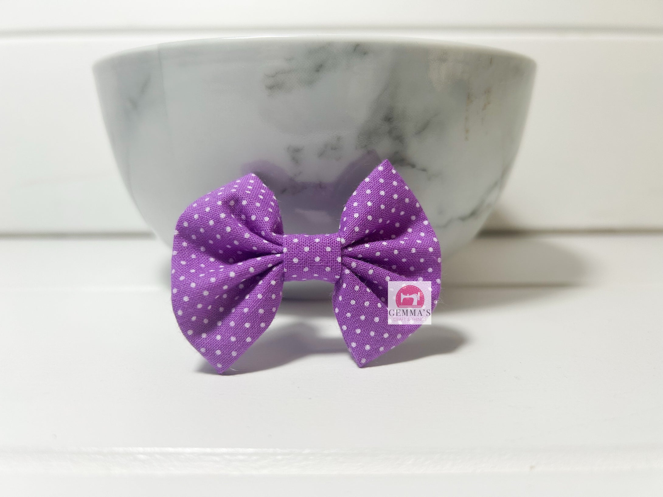Purple Polka Dot Small Bow