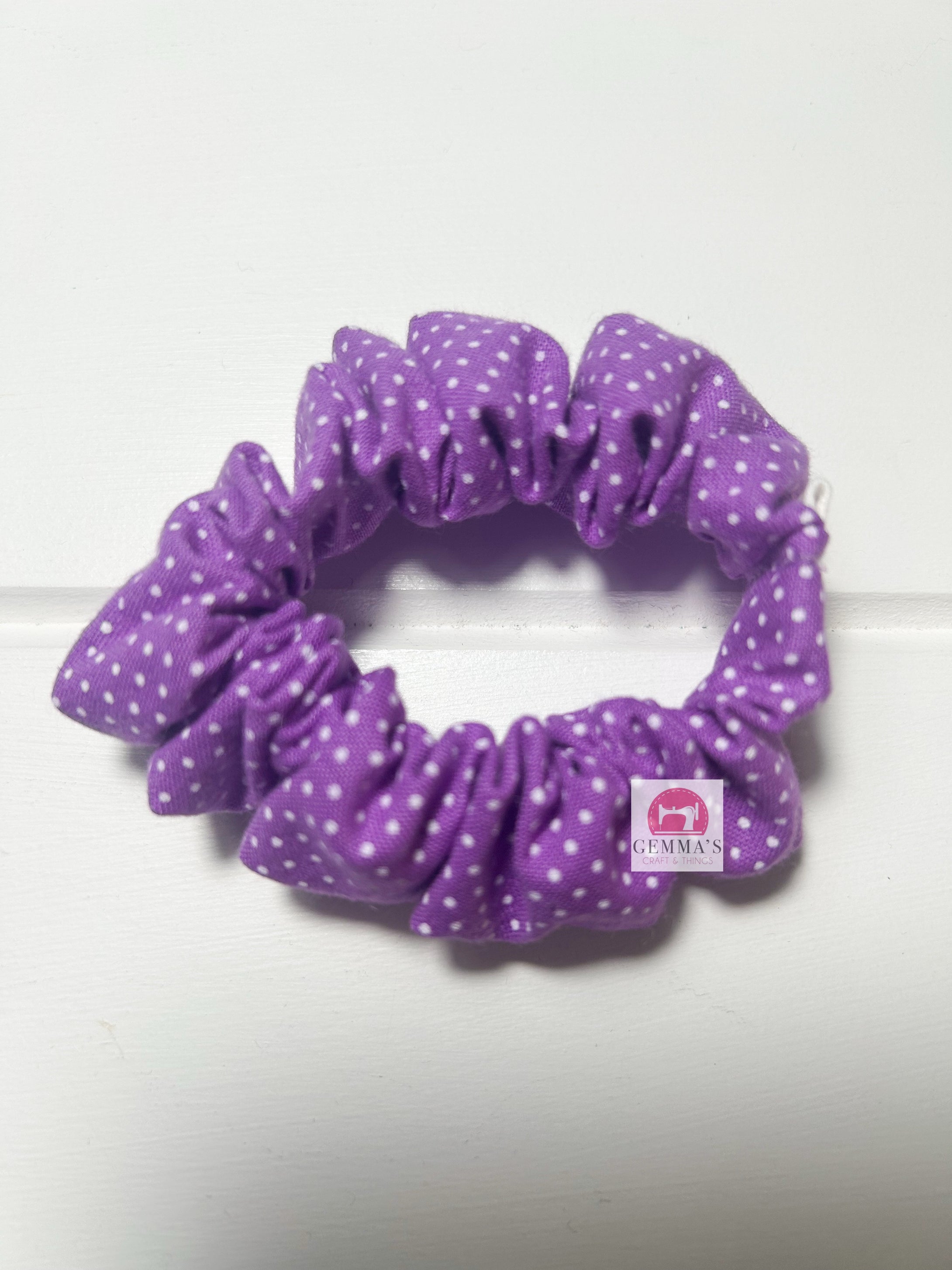Purple Polka Dot Mini Scrunchies