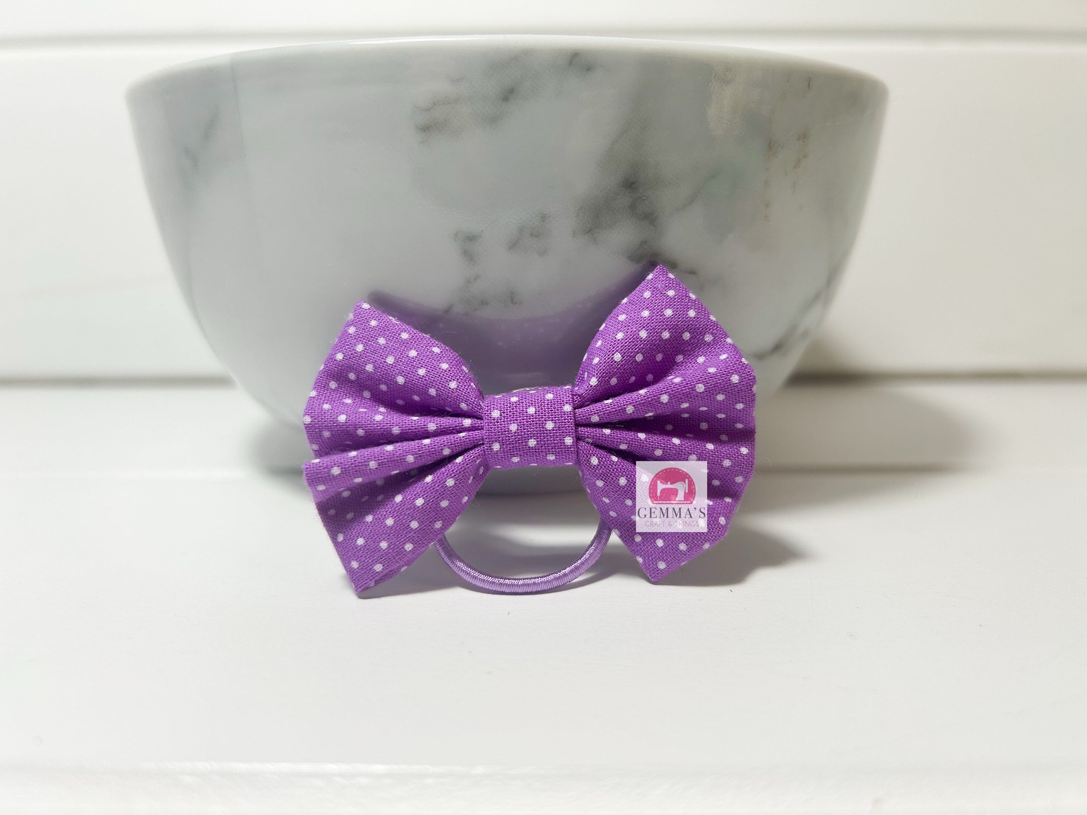 Purple Polka Dot Small Bow