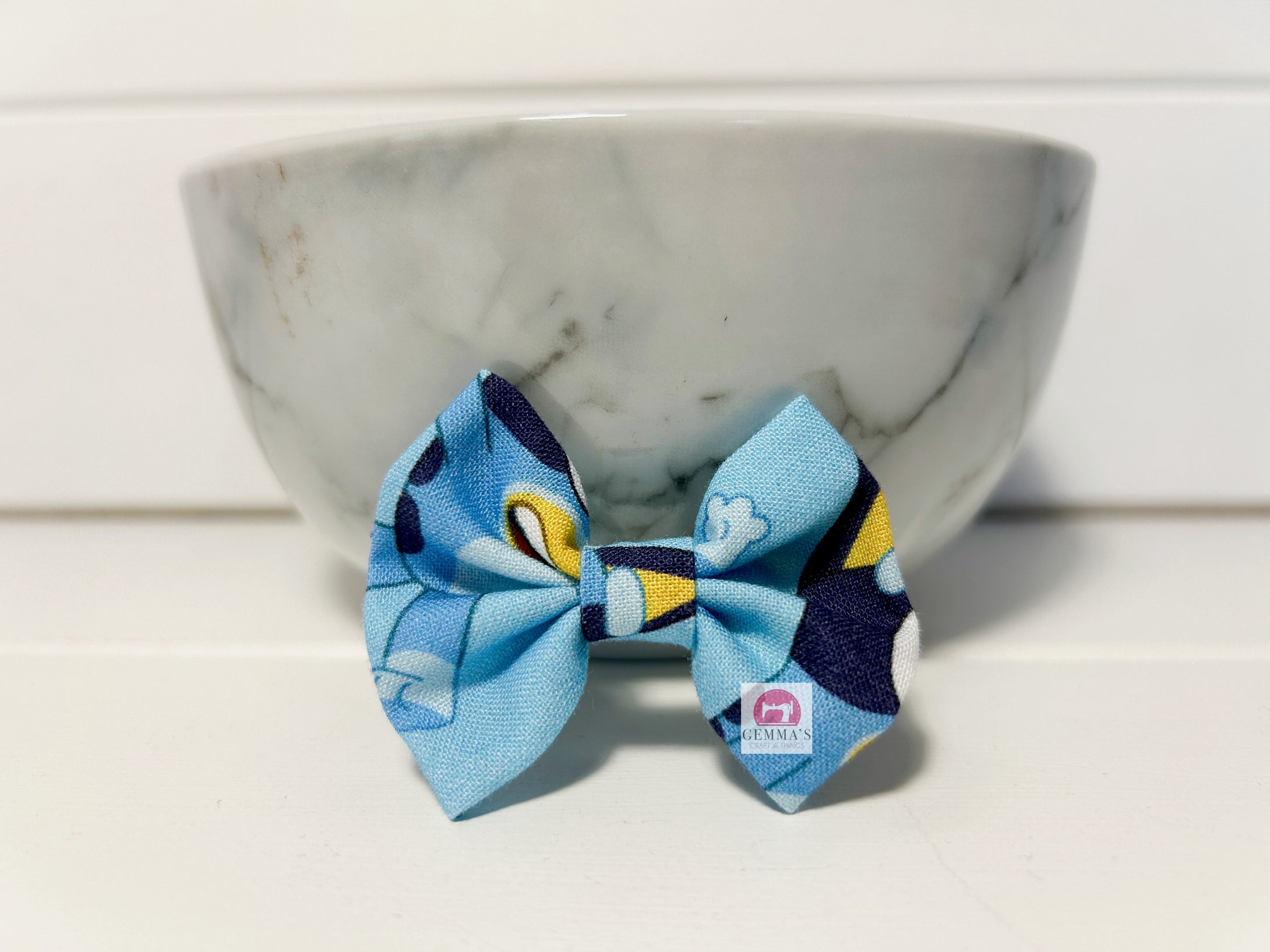 Blue Dog Small Bow