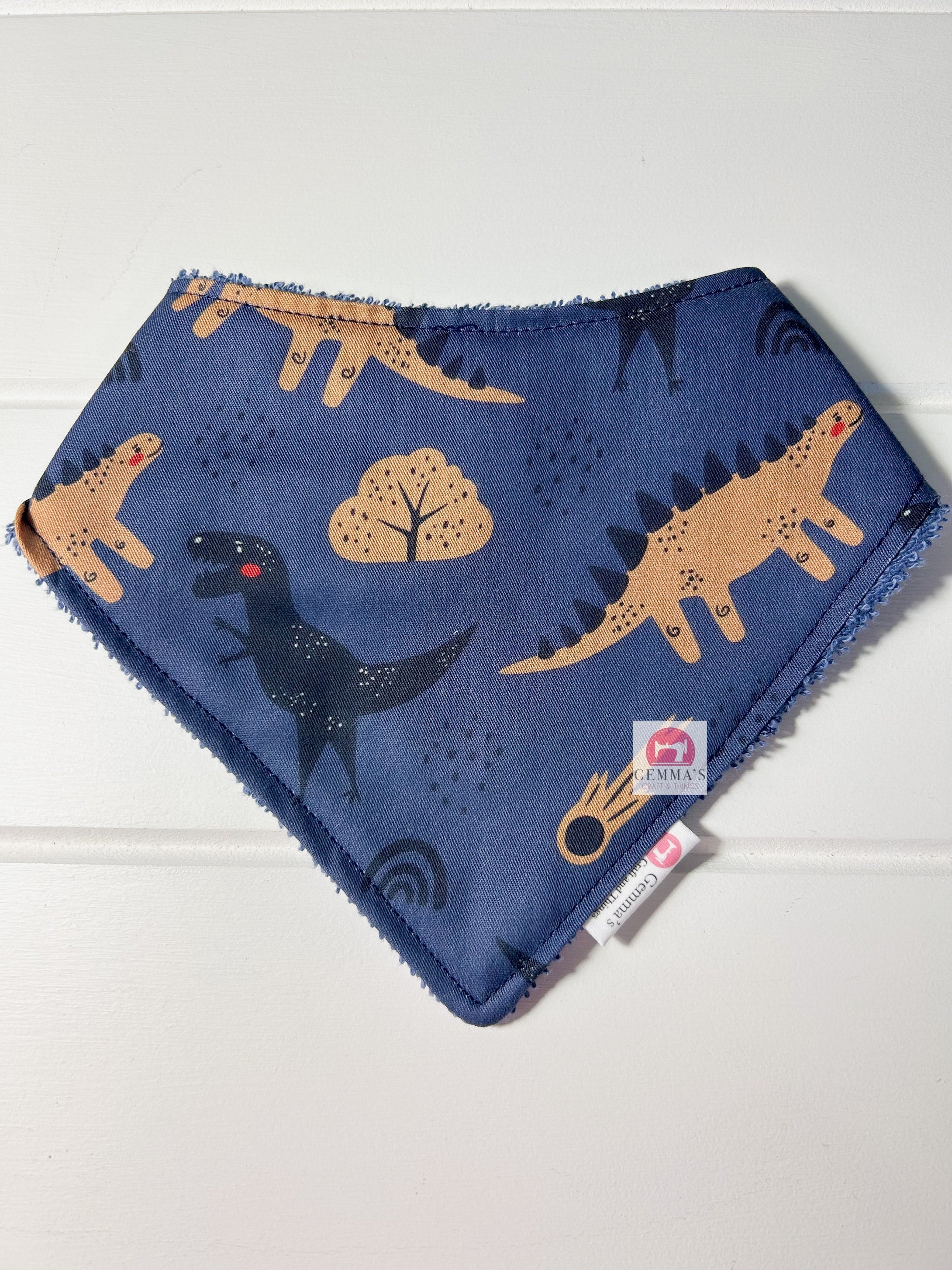 Navy Dinosaurs Bandanna Bib