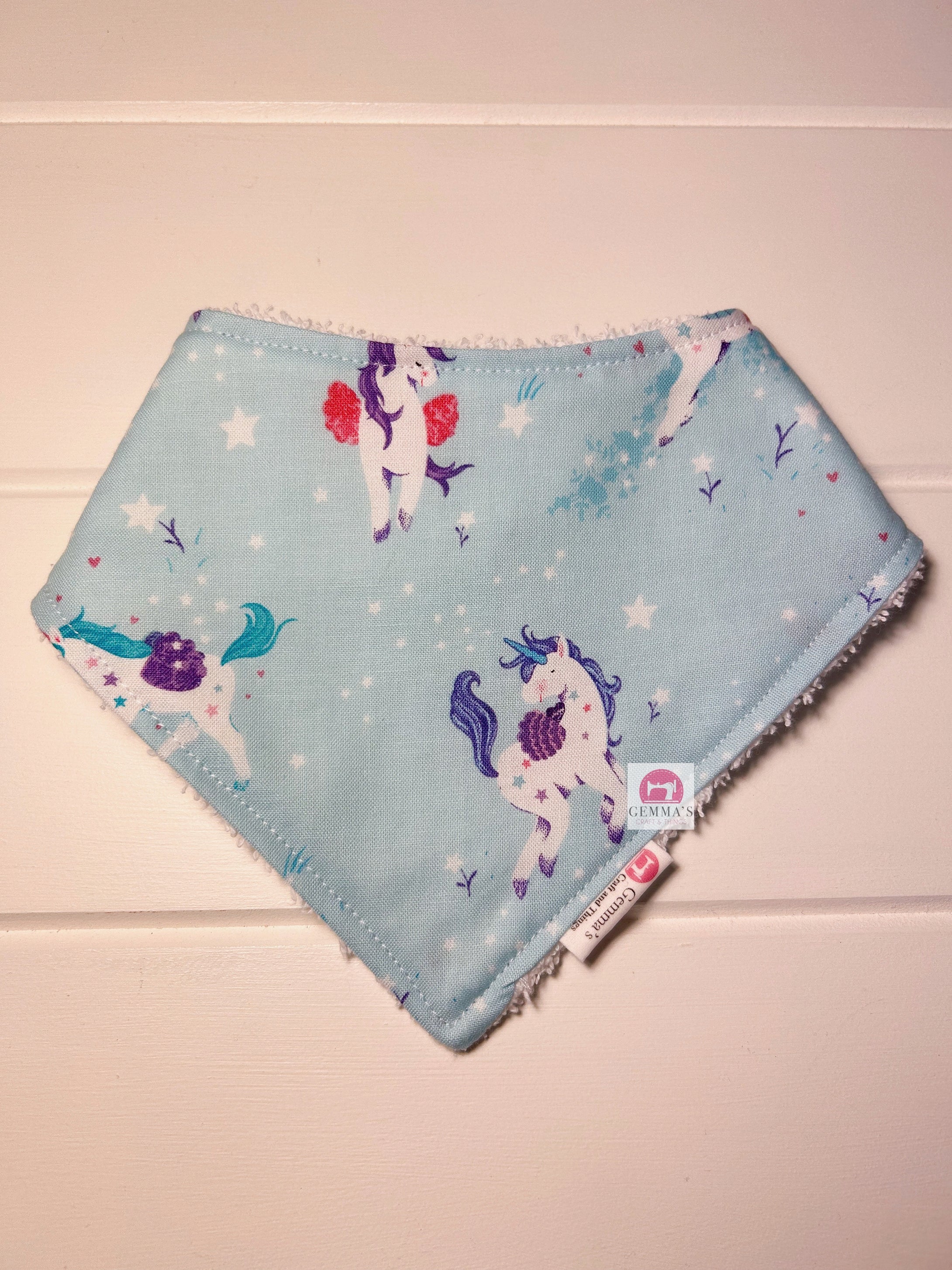 Light Blue Unicorn Bandanna Bib