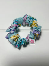 Load image into Gallery viewer, Blue Glitter Bunnies Mini Scrunchies
