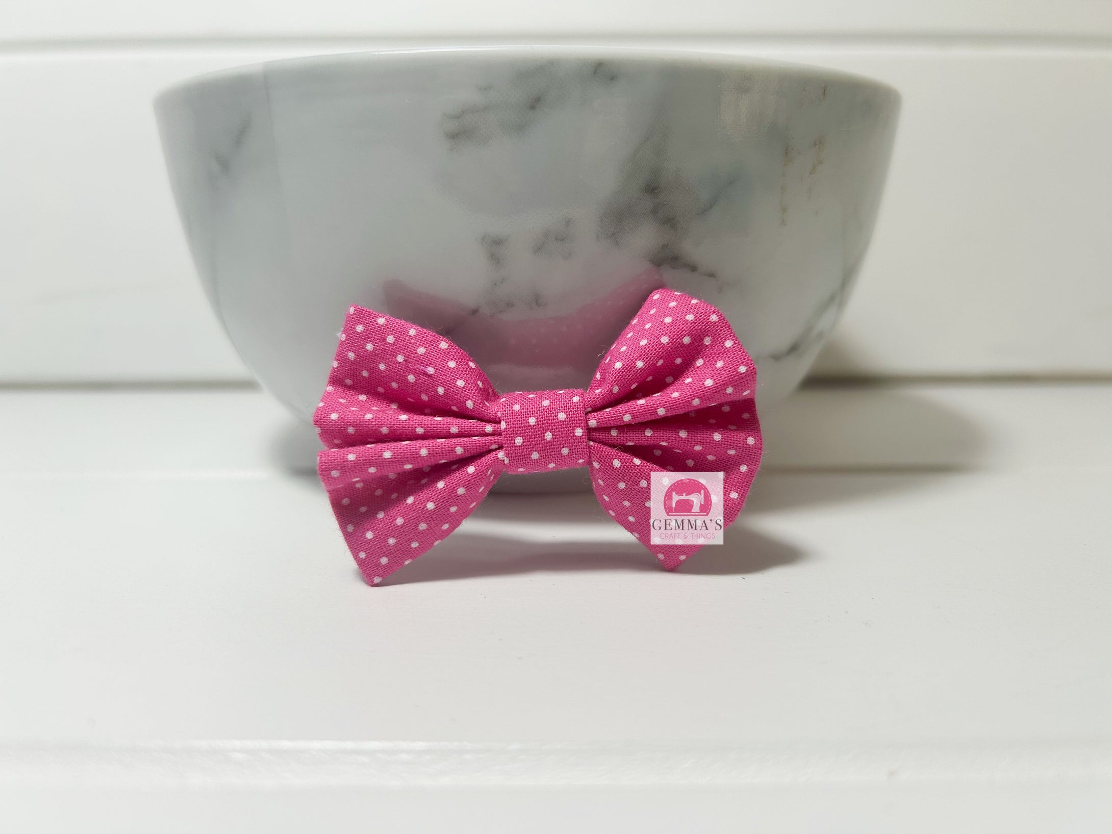 Hot Pink Polka Dot Small Bow